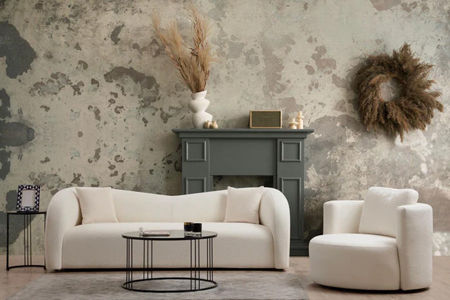 Asos 3-Sitzer-Sofa von Atelier del Sofa in Creme, ca. 230 cm breit – mit Bucheholzrahmen, Polyesterbezug, Federschaum-Polsterung und zwei Zierkissen.