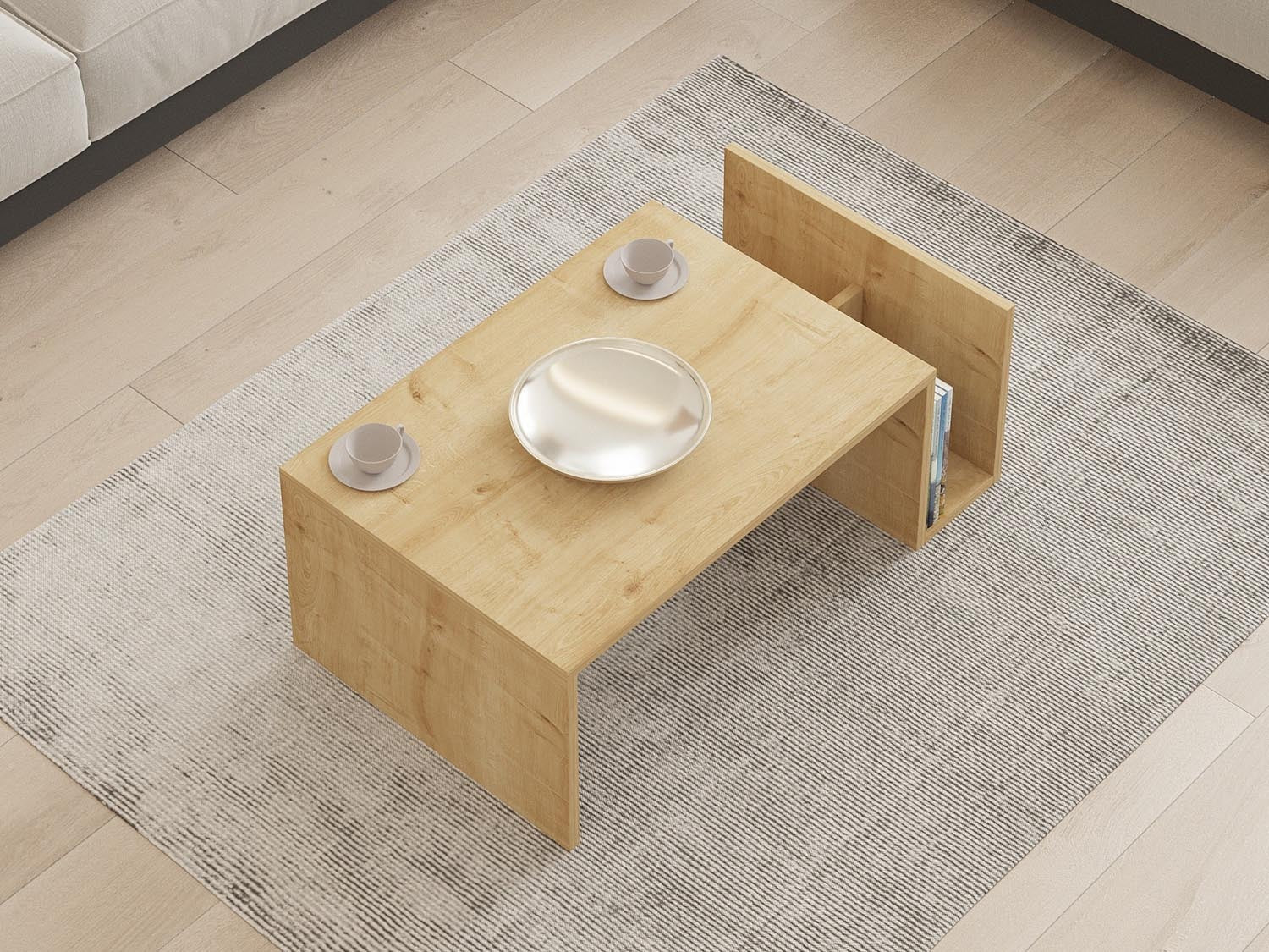 Eleganter Beistelltisch aus Holz mit modernem Design, ideal für jedes Wohnzimmer oder Schlafzimmer. Vielseitig und stilvoll.