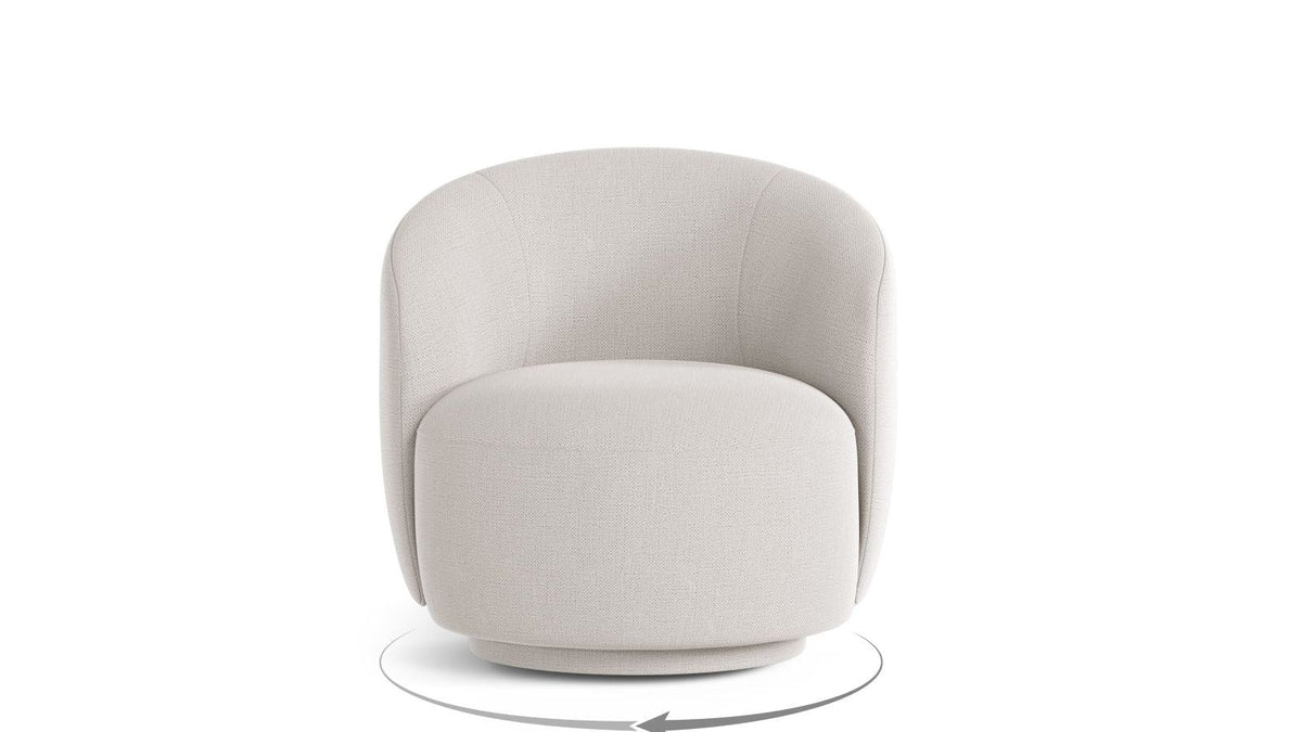 Savona Drehsessel von Cosmopolitan Design mit Bezug aus Chenille-Stoff Moly in Light Beige