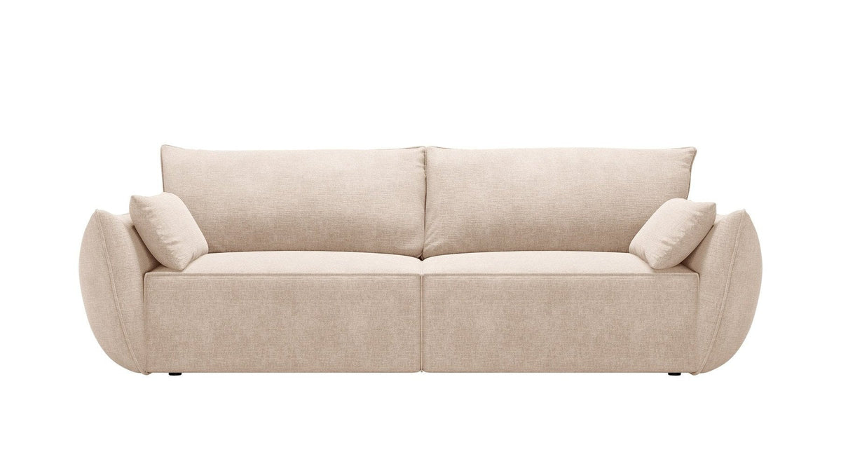 Kaelle Ecksofa von Micadoni mit Bettfunktion und Stauraum, bezogen mit Chenille-Stoff in Leichtes Beige