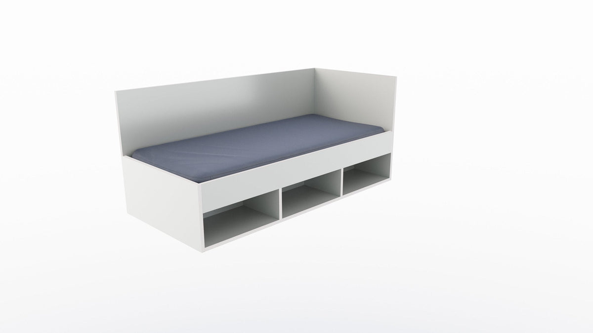 Corner Einzelbett 90 x 200 von Müller Möbelwerkstätten mit offenem Regal