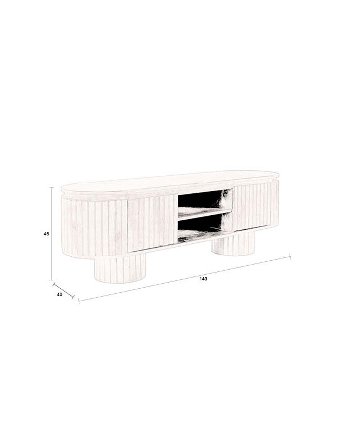 Das Kenji Sideboard von Dutchbone kombiniert asiatische Eleganz mit modernem Design. Aus robustem Akazienholz gefertigt, bietet es mit 2 Schubladen und einem Schrankteil viel Stauraum und passt perfekt in jedes Wohnambiente.