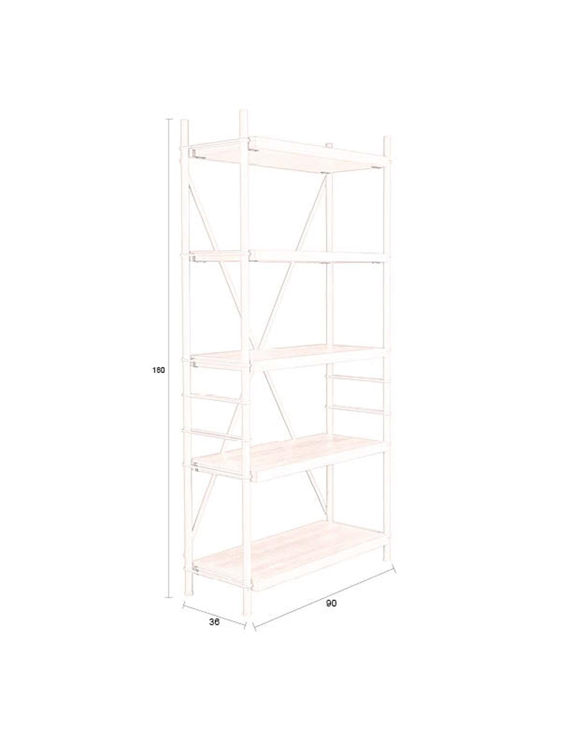 Industrielles Iron Regal High von Dutchbone für urbanes Wohnen.