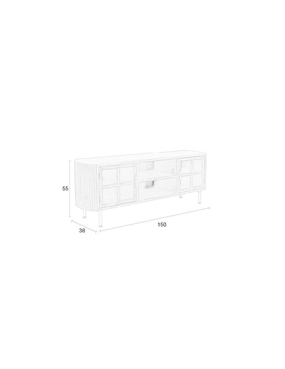 Yaz Sideboard Low in Braun präsentiert im Onlineshop von KAQTU Design AG. Sideboard ist von White Label Living