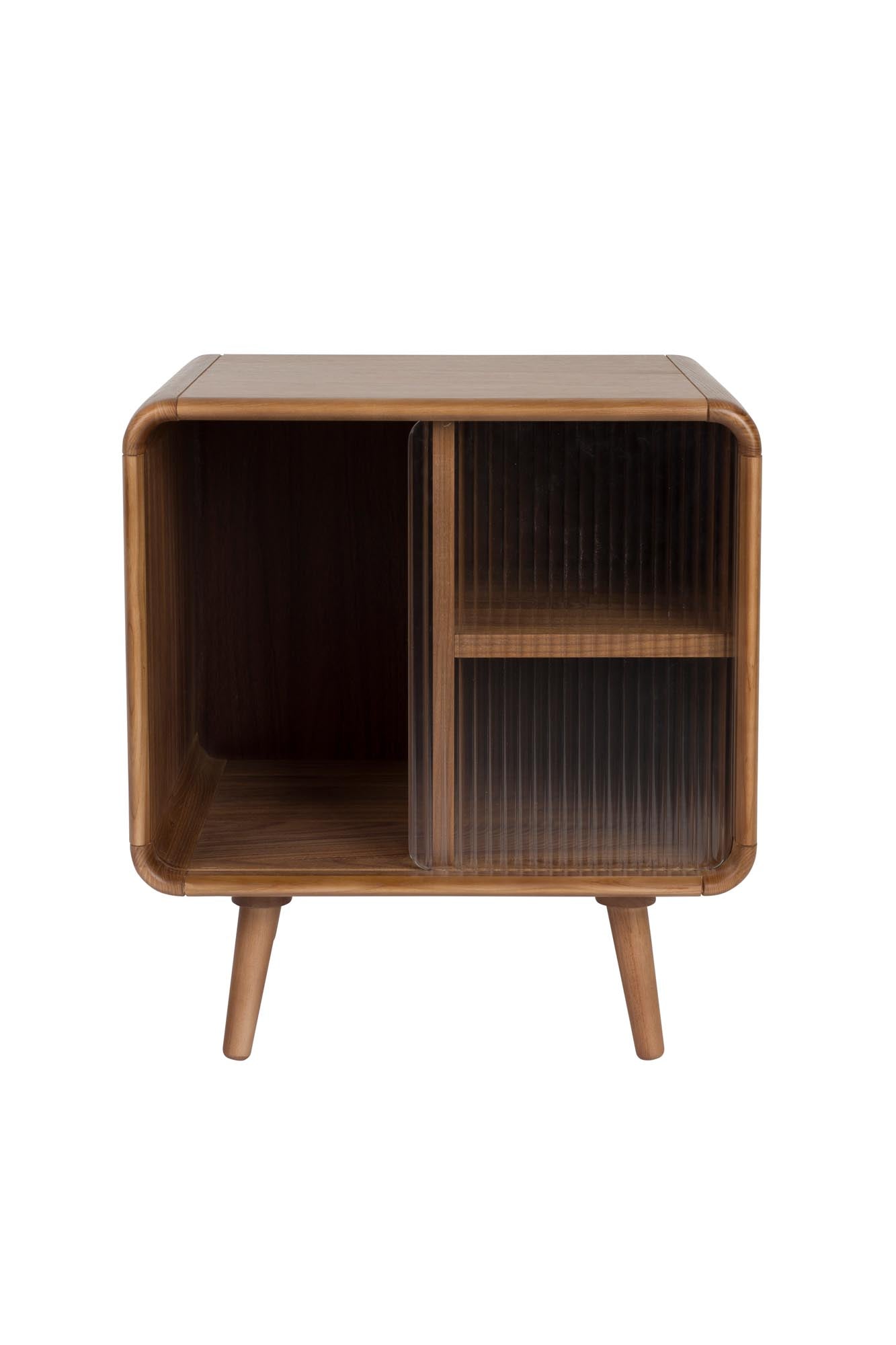 Eleganter Beistelltisch aus Holz und Metall, perfekt als Nachttisch. Modernes Design, funktional und hochwertig gefertigt.