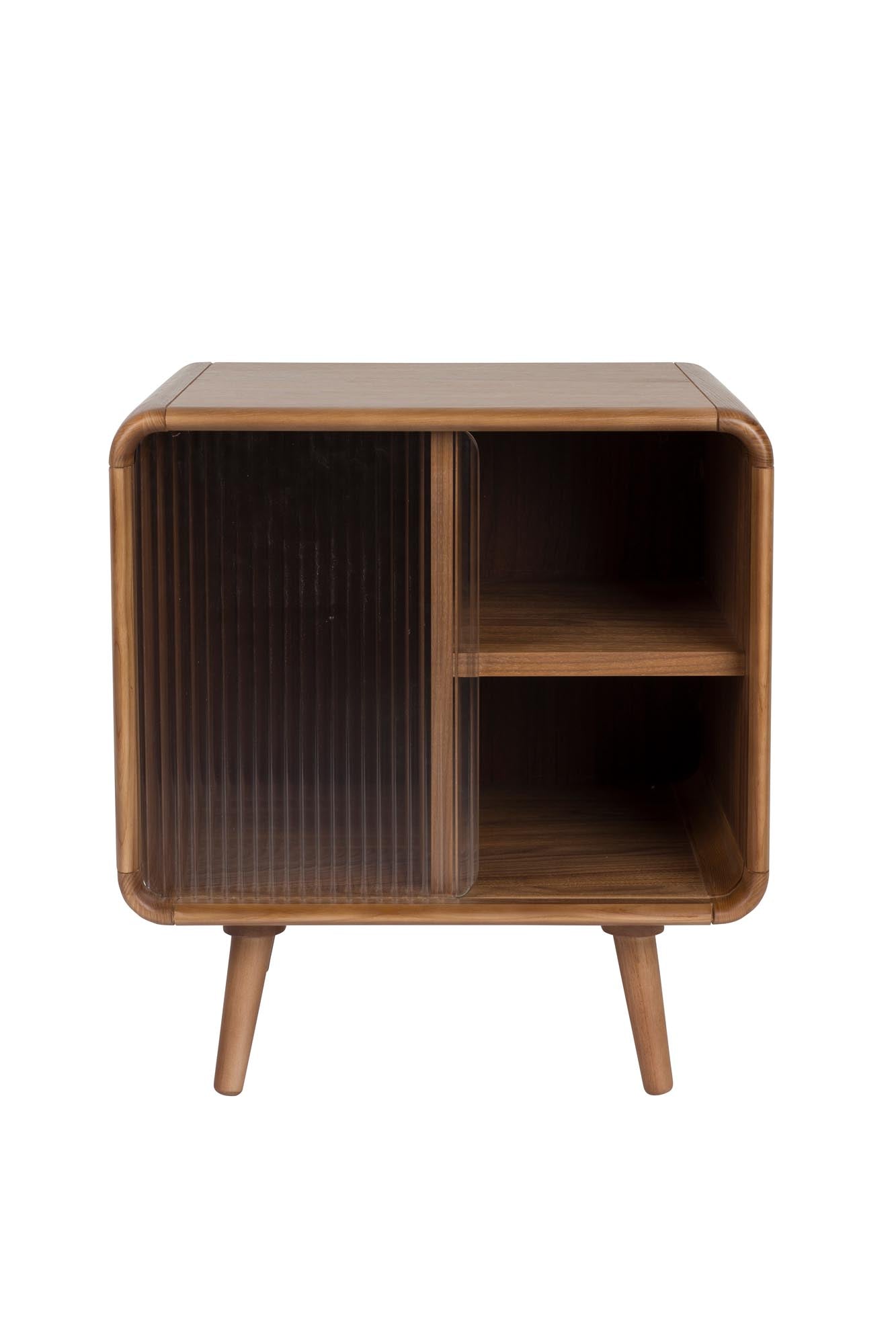 Eleganter Beistelltisch aus Holz und Metall, perfekt als Nachttisch. Modernes Design, funktional und hochwertig gefertigt.