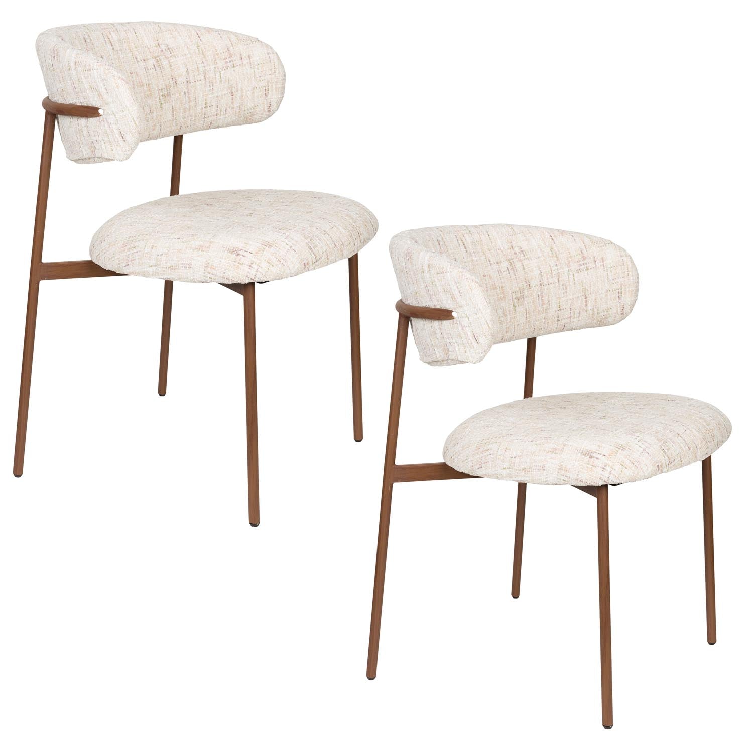 Moderner Stuhl Claes von White Label Living, stilvolles Design, bequeme Polsterung, ideal für Esszimmer oder Büro.