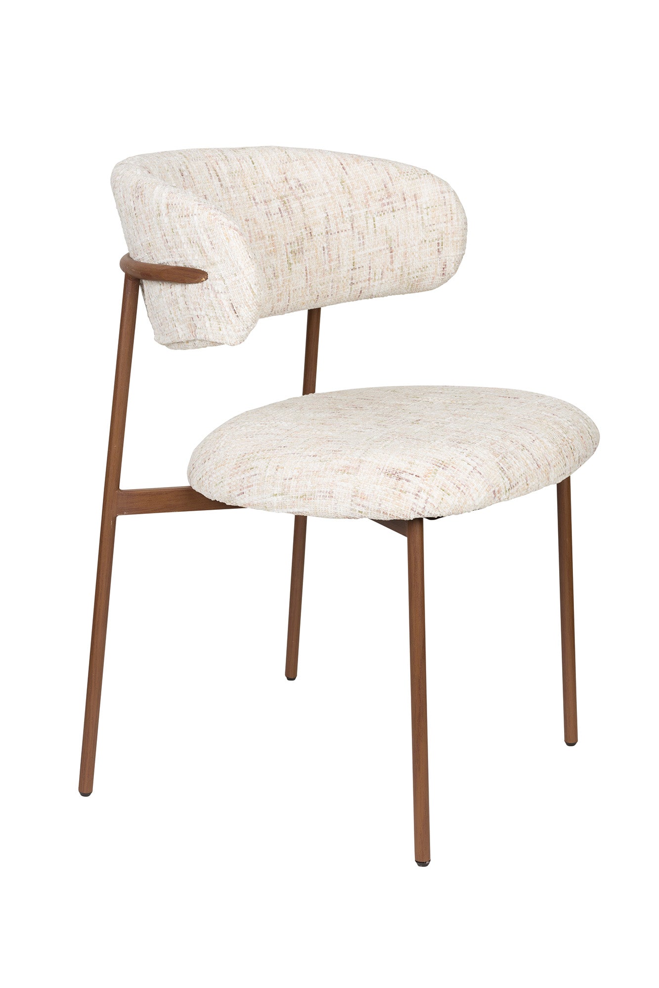 Moderner Stuhl Claes von White Label Living, stilvolles Design, bequeme Polsterung, ideal für Esszimmer oder Büro.