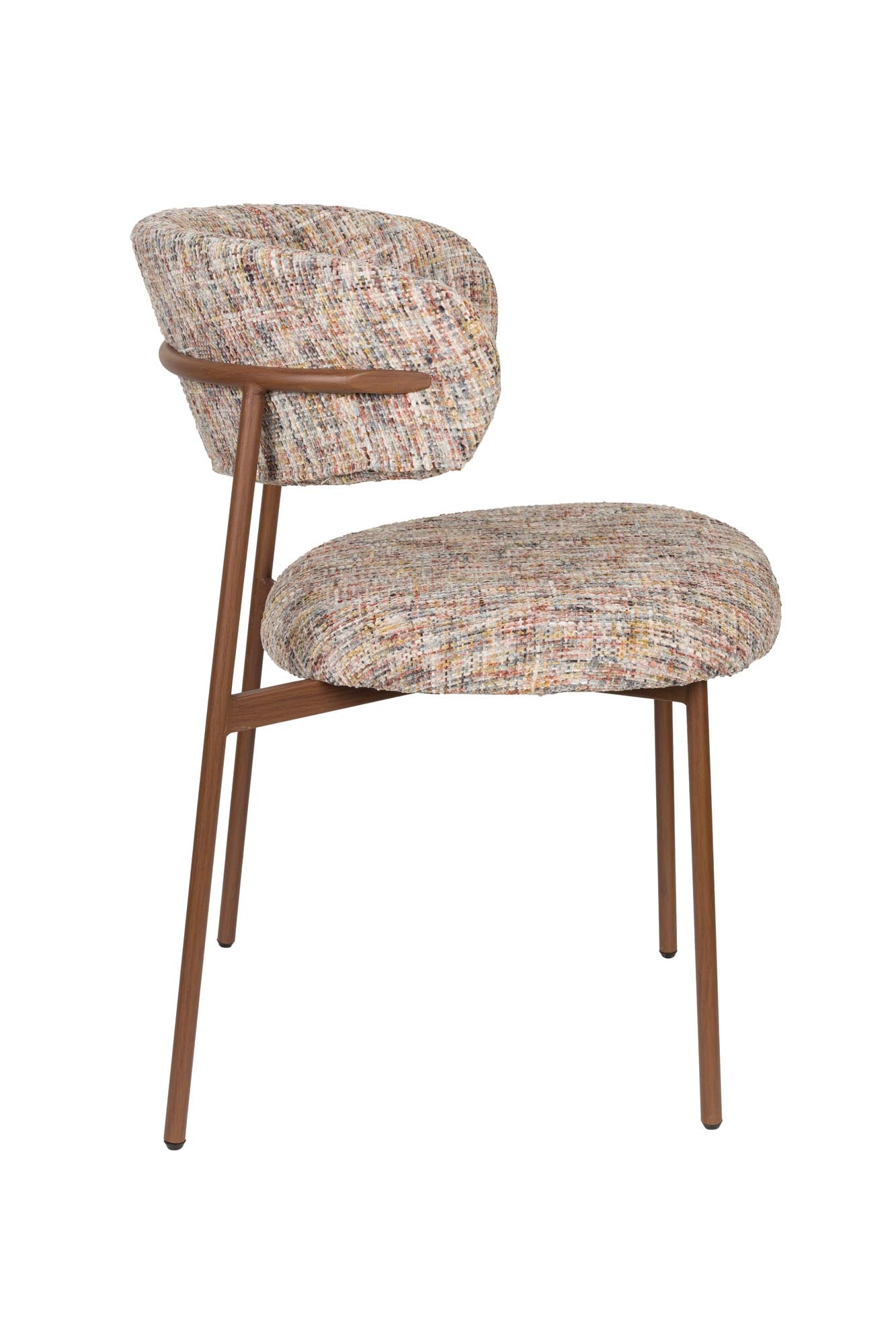 Moderner Stuhl Claes von White Label Living, stilvolles Design, bequeme Polsterung, ideal für Esszimmer oder Büro.