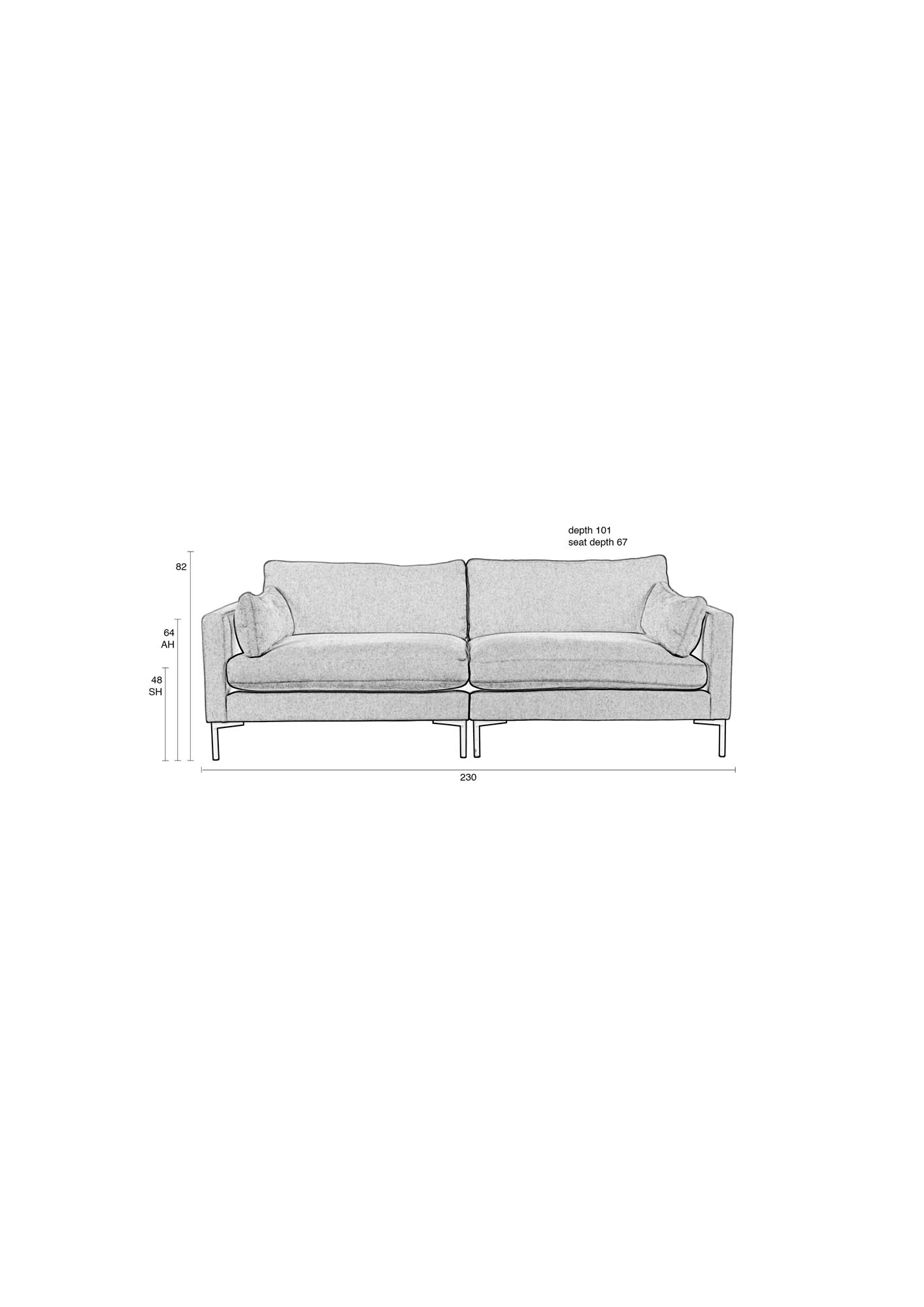 Das Summer Sofa 3-Sitzer von Zuiver bietet modernen Komfort mit stilvollem Design, ideal für jedes Wohnzimmer.