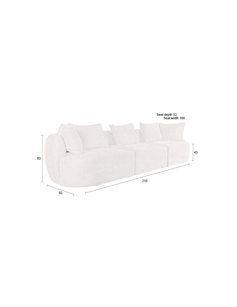 Das Rocca Sofa 4.5-Sitzer von Dutchbone kombiniert stilvolles Design mit Komfort, perfekt für zeitgemässe und einladende Wohnbereiche.
