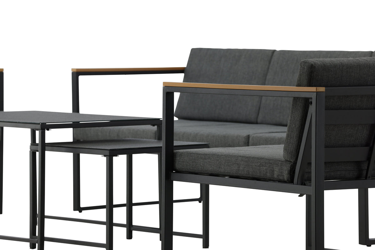 Dakar Sofa Outdoorset 90cm in Schwarz präsentiert im Onlineshop von KAQTU Design AG. Loungeset ist von Venture Home