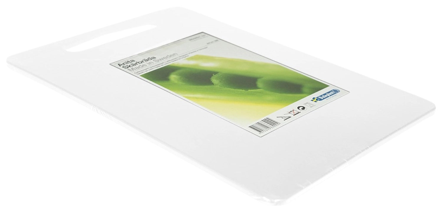 Planche à découper anita 35x25x0,7 cm trou de poignée en blanc transparent blanc