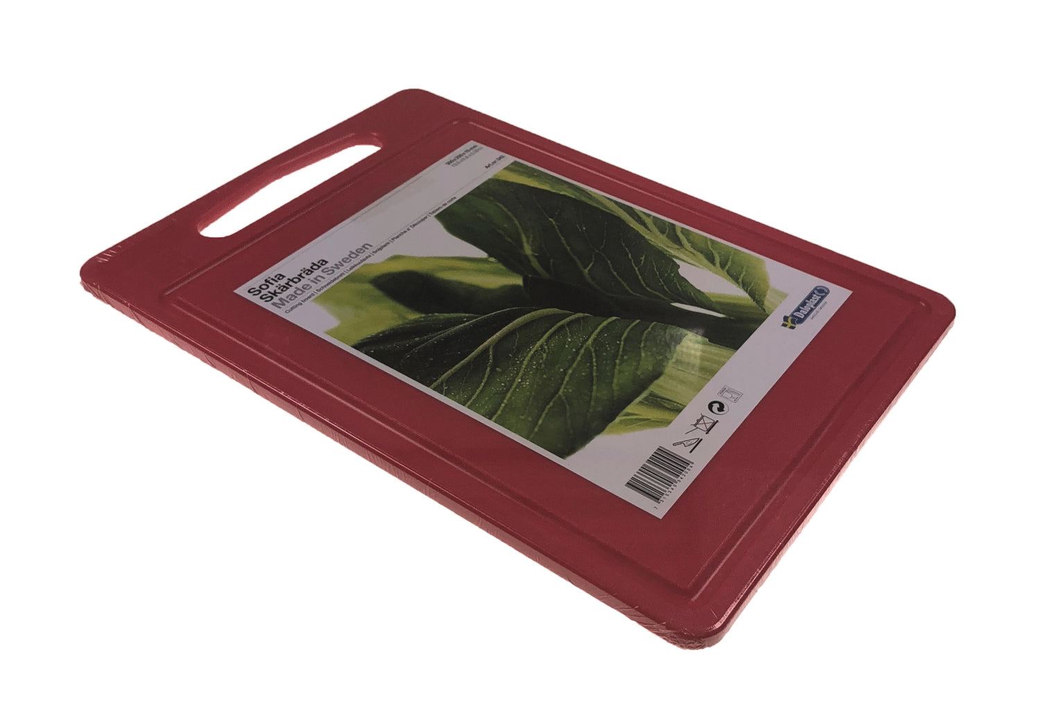 Schneidebrett Sofia 35x25x1cm mit Griffloch u. Saftrille rot