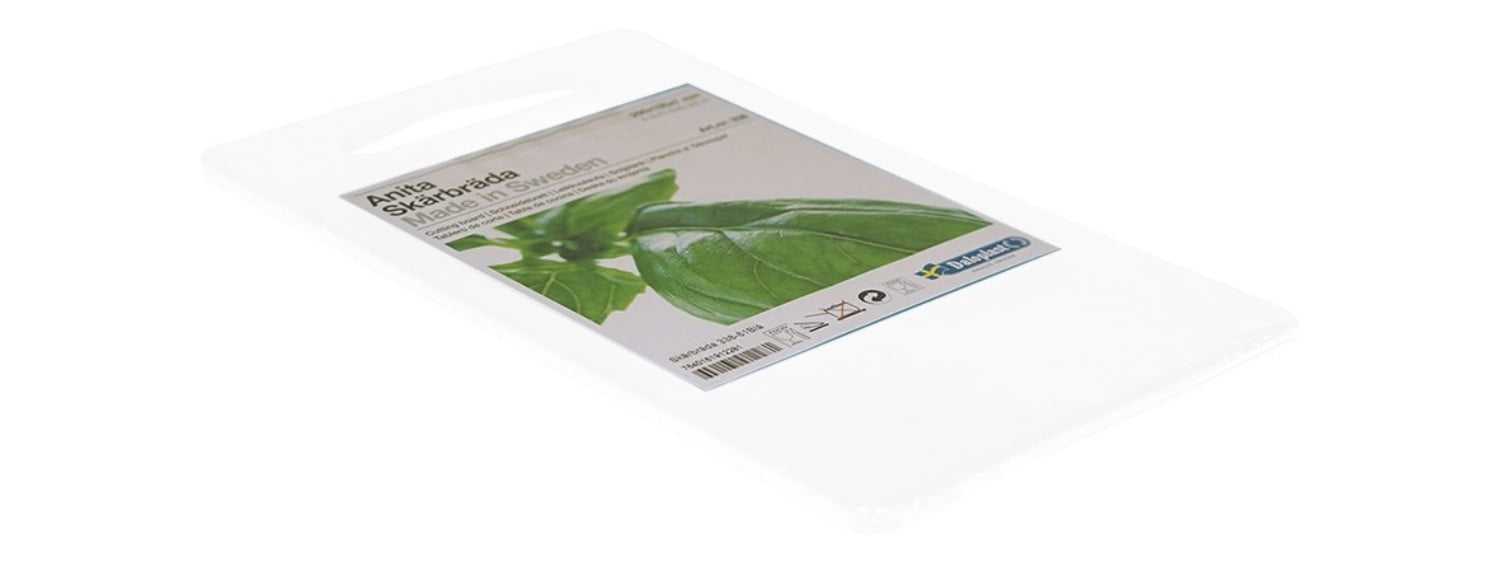 Schneidebrett Anita 25x15x0.7cm mit Griffloch hellweiss