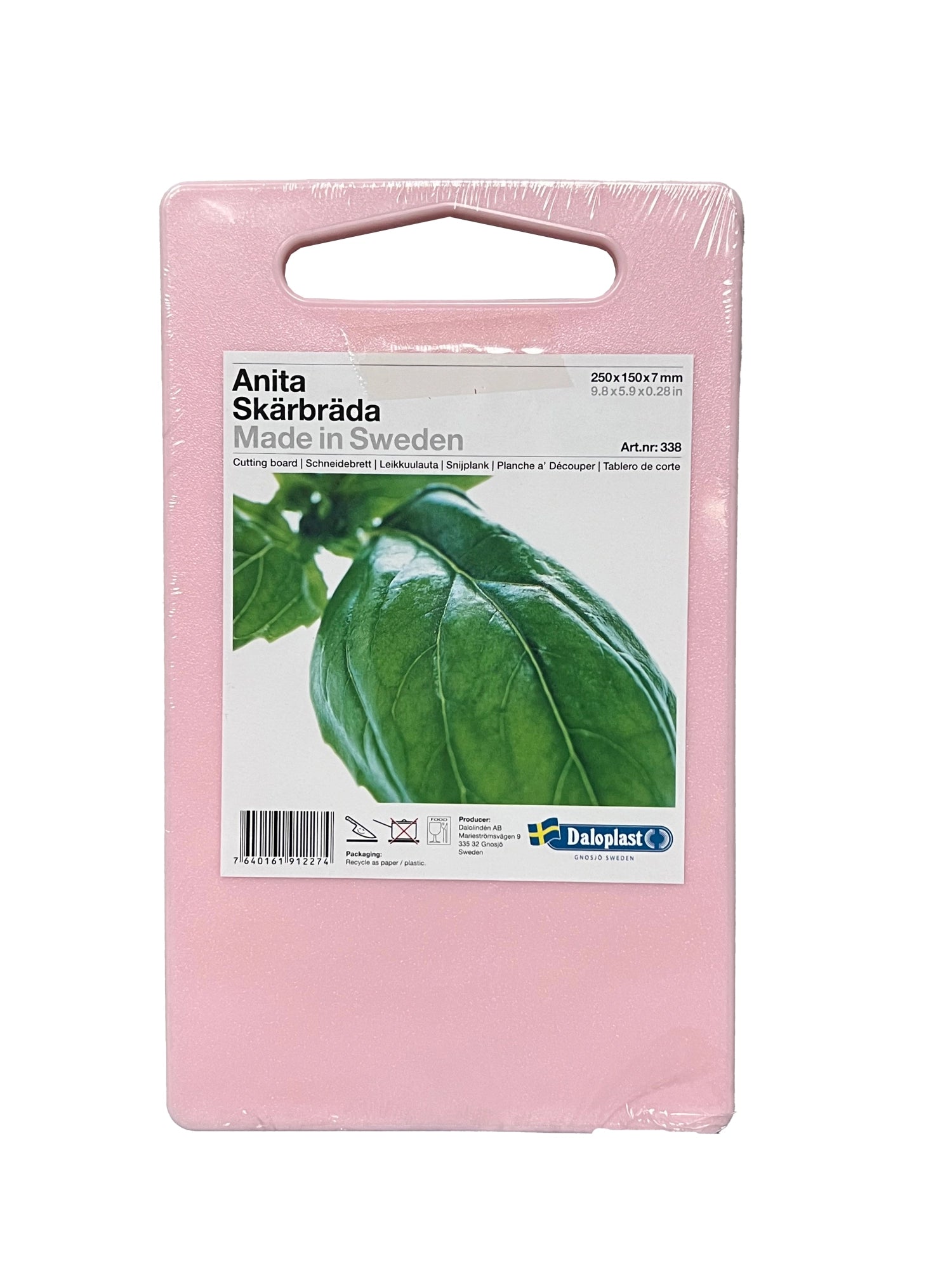 Erleben Sie das praktische Schneidebrett Anita in Pink (25x15x0.7cm) von DaloLindén. Robust, hygienisch und mit Griffloch für müheloses Handling.