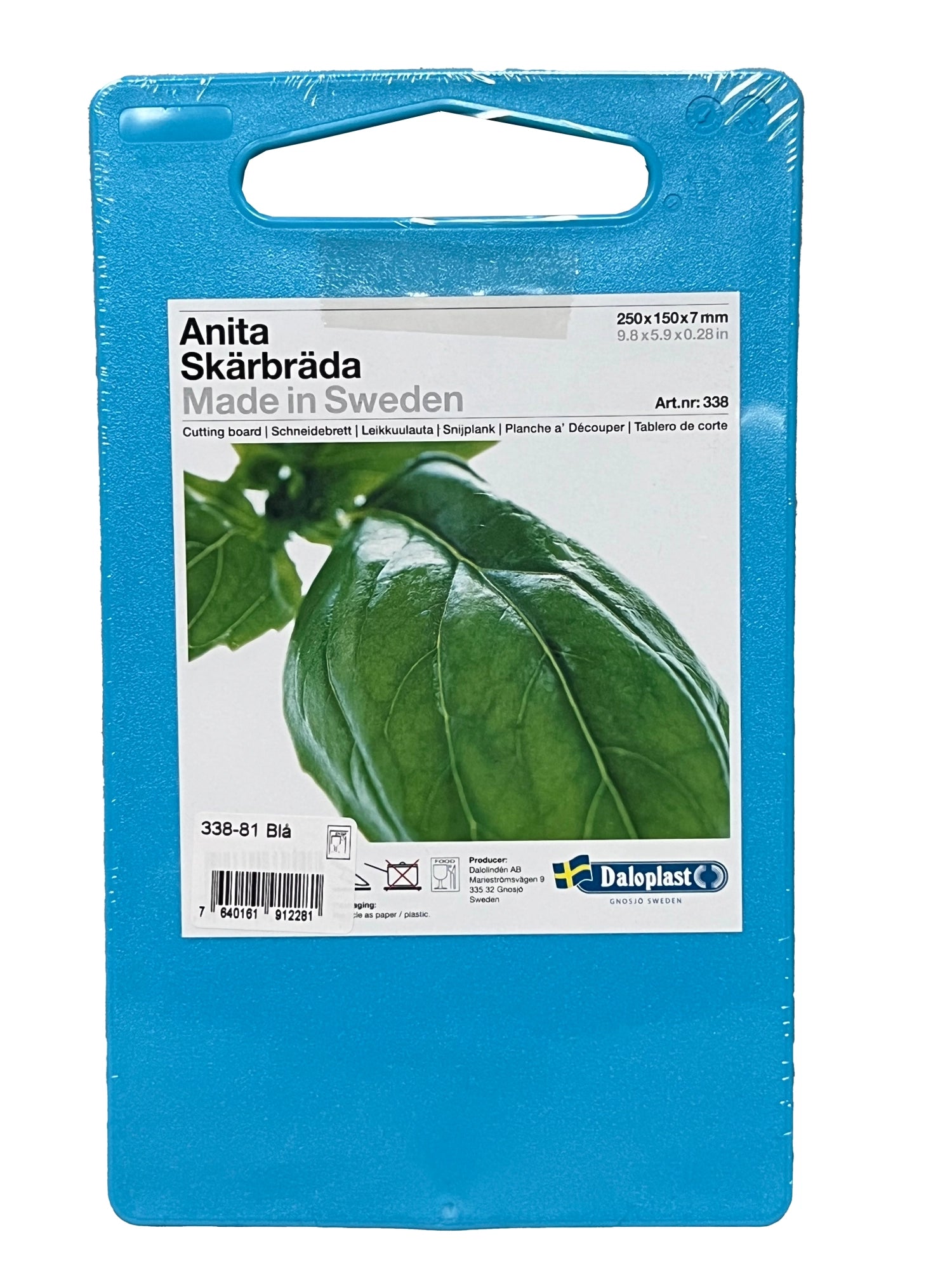 Tagliente Anita 25x15x0,7 cm con manubrio blu