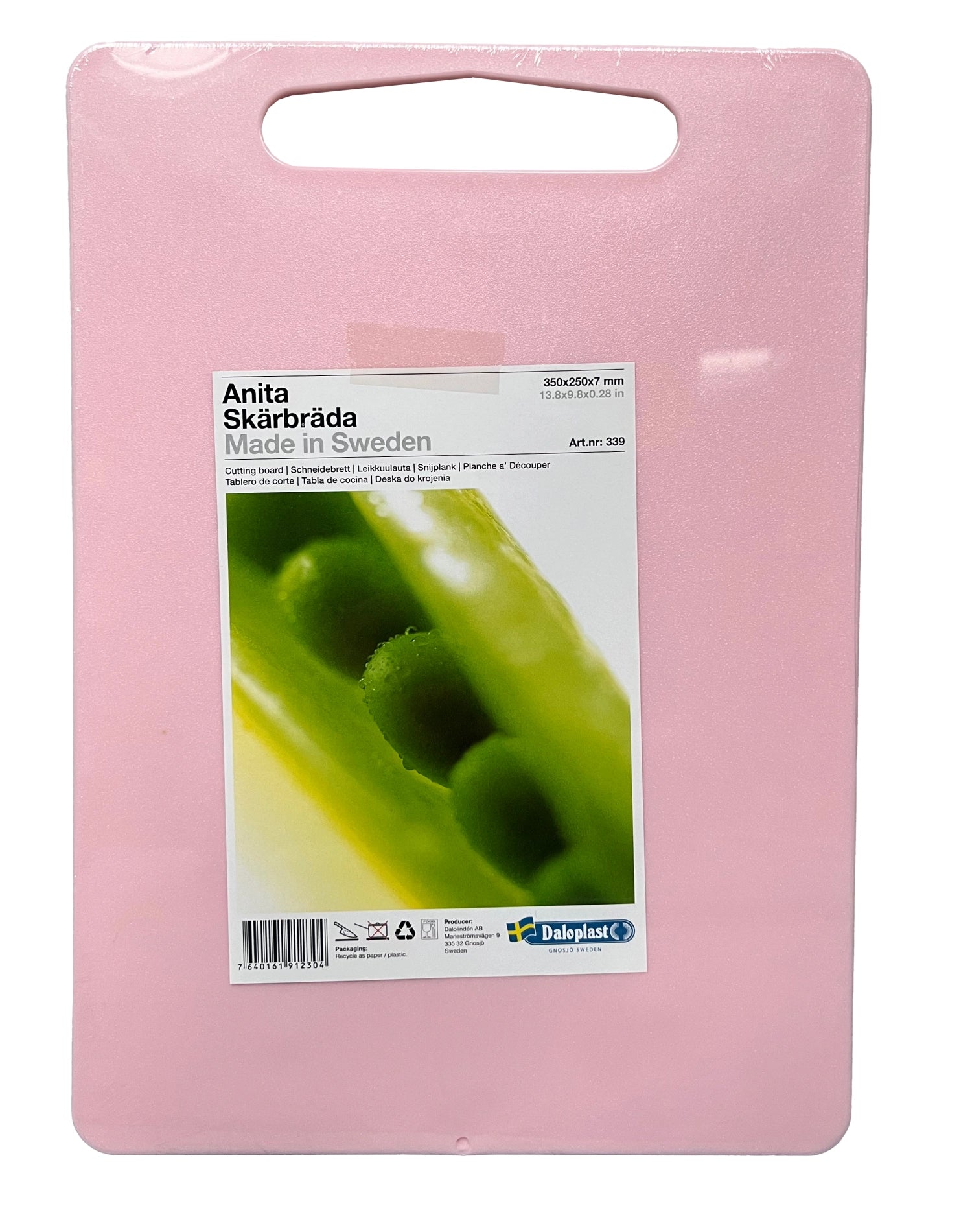 Cutting board anita 35x25x0.7cm with handle hole pink