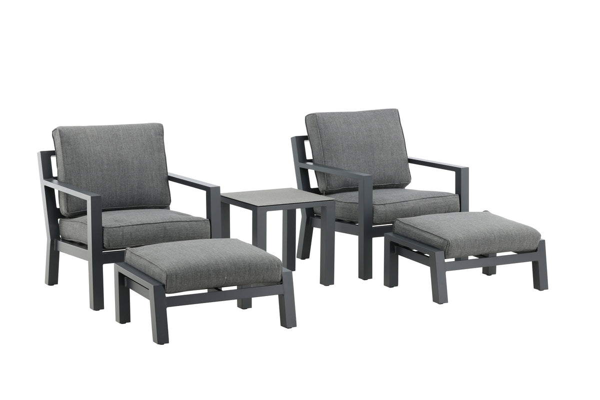Barcelona Lounge Outdoorset 50cm in Schwarz präsentiert im Onlineshop von KAQTU Design AG. Loungeset ist von Venture Home