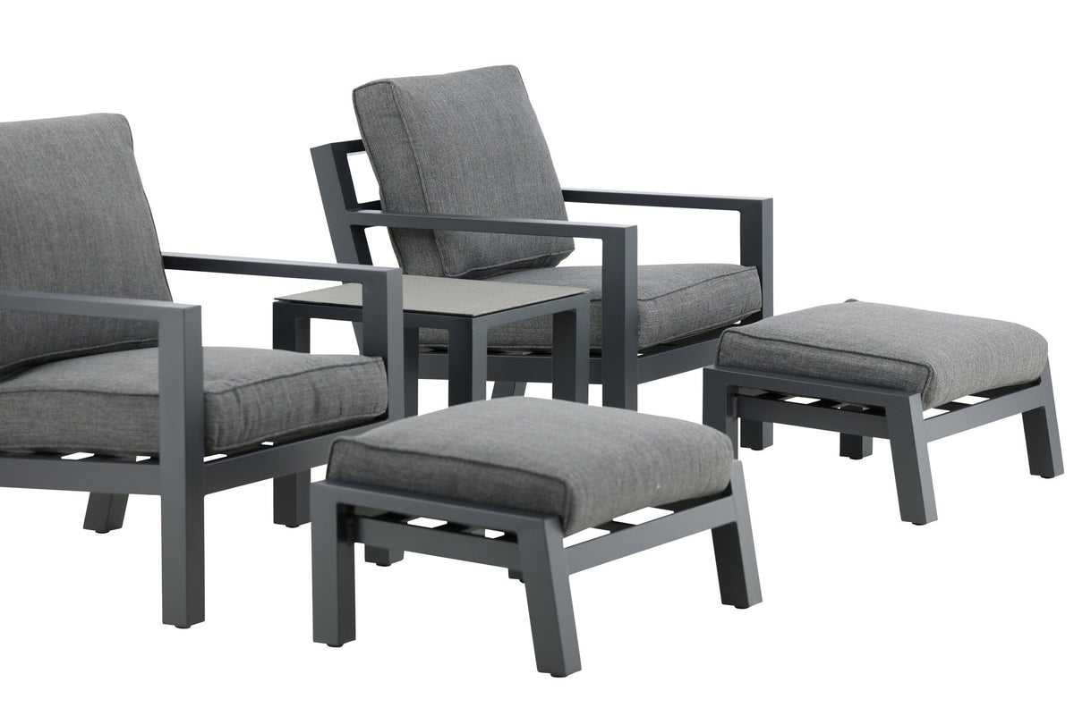 Barcelona Lounge Outdoorset 50cm in Schwarz präsentiert im Onlineshop von KAQTU Design AG. Loungeset ist von Venture Home