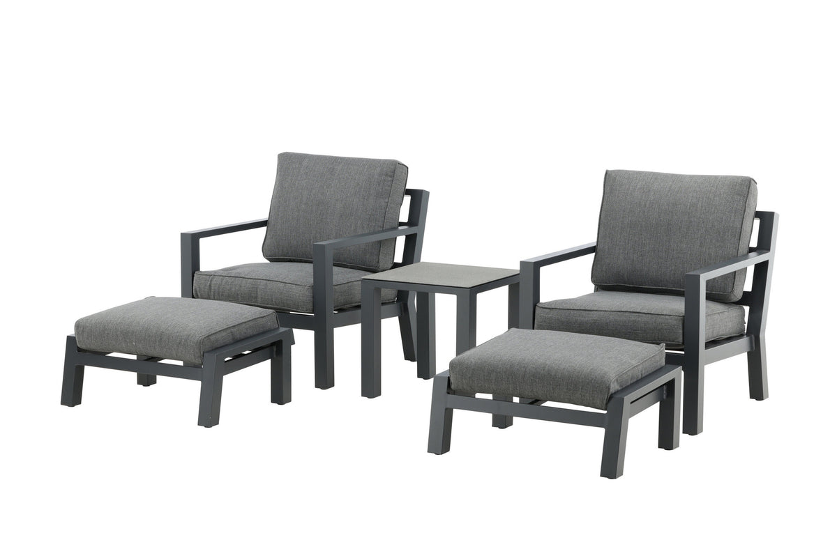Barcelona Lounge Outdoorset 50cm in Schwarz präsentiert im Onlineshop von KAQTU Design AG. Loungeset ist von Venture Home