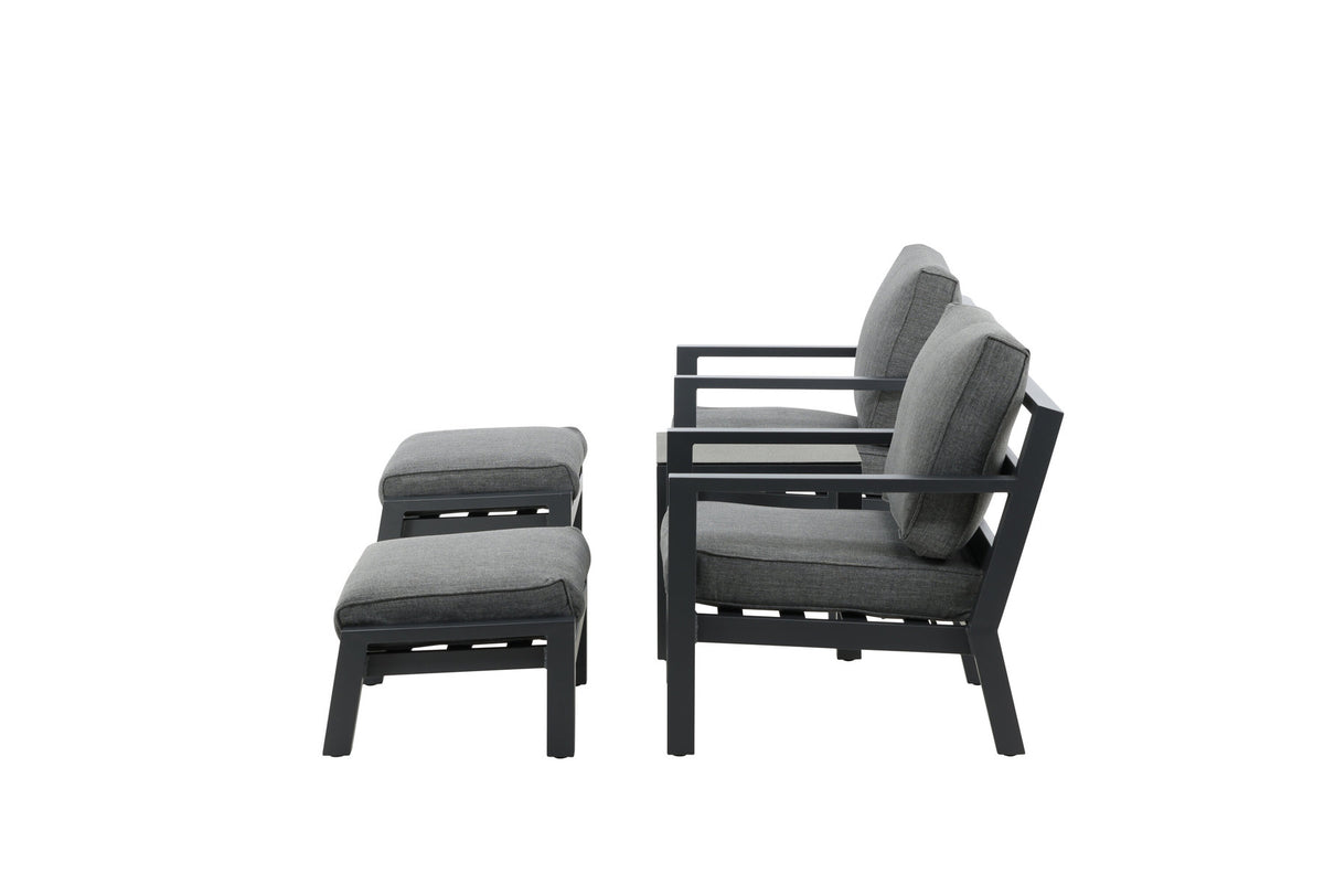 Barcelona Lounge Outdoorset 50cm in Schwarz präsentiert im Onlineshop von KAQTU Design AG. Loungeset ist von Venture Home