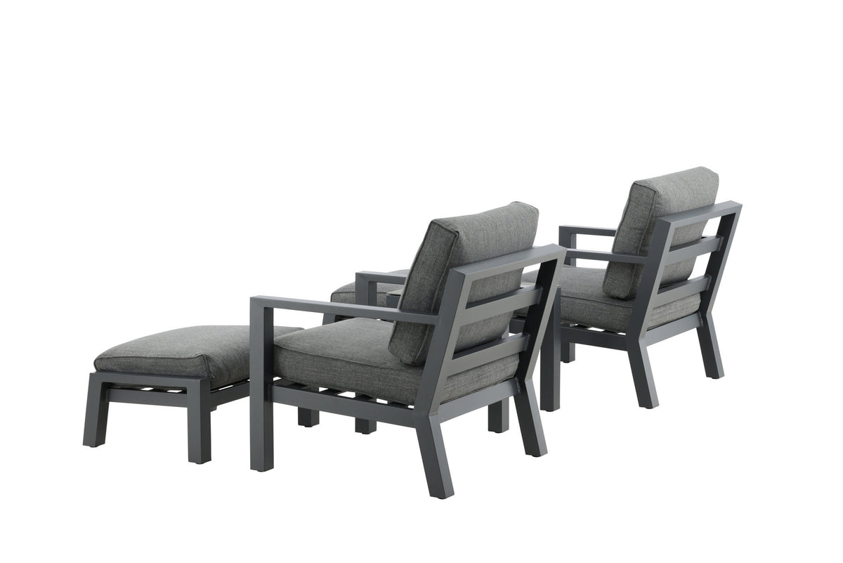 Barcelona Lounge Outdoorset 50cm in Schwarz präsentiert im Onlineshop von KAQTU Design AG. Loungeset ist von Venture Home
