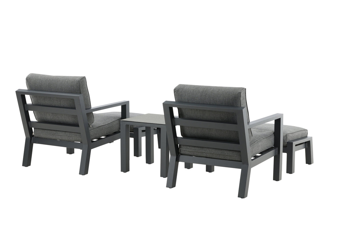 Barcelona Lounge Outdoorset 50cm in Schwarz präsentiert im Onlineshop von KAQTU Design AG. Loungeset ist von Venture Home