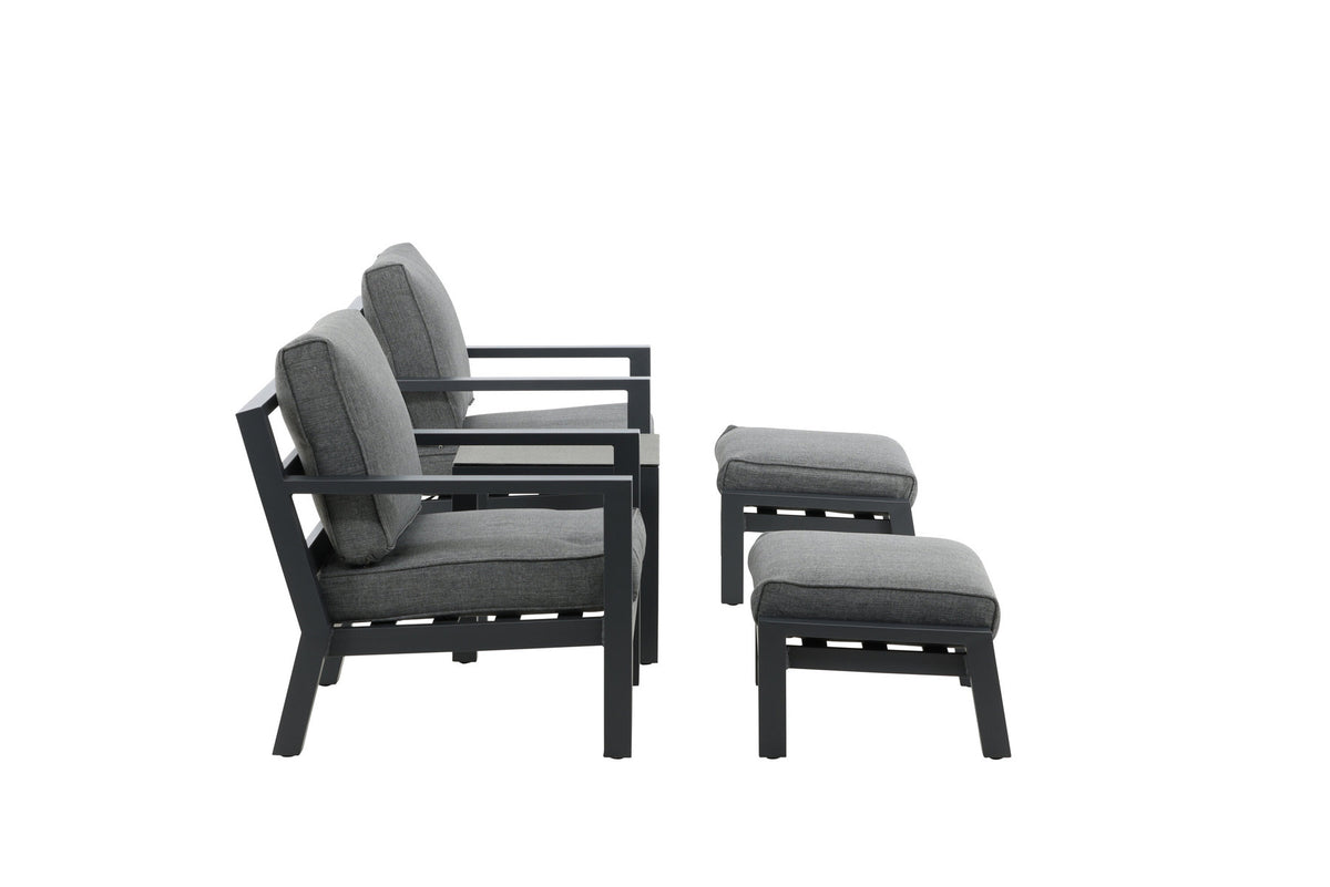 Barcelona Lounge Outdoorset 50cm in Schwarz präsentiert im Onlineshop von KAQTU Design AG. Loungeset ist von Venture Home