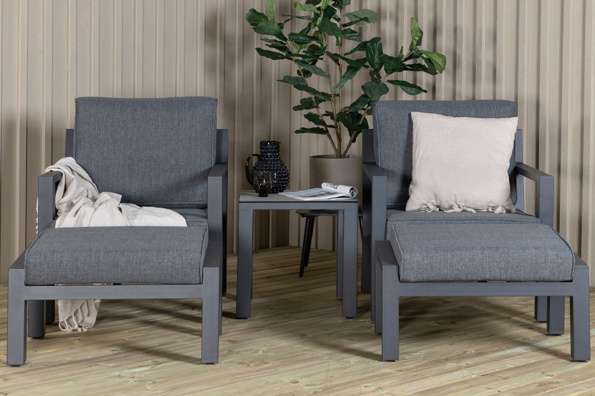 Barcelona Lounge Outdoorset 50cm in Schwarz präsentiert im Onlineshop von KAQTU Design AG. Loungeset ist von Venture Home