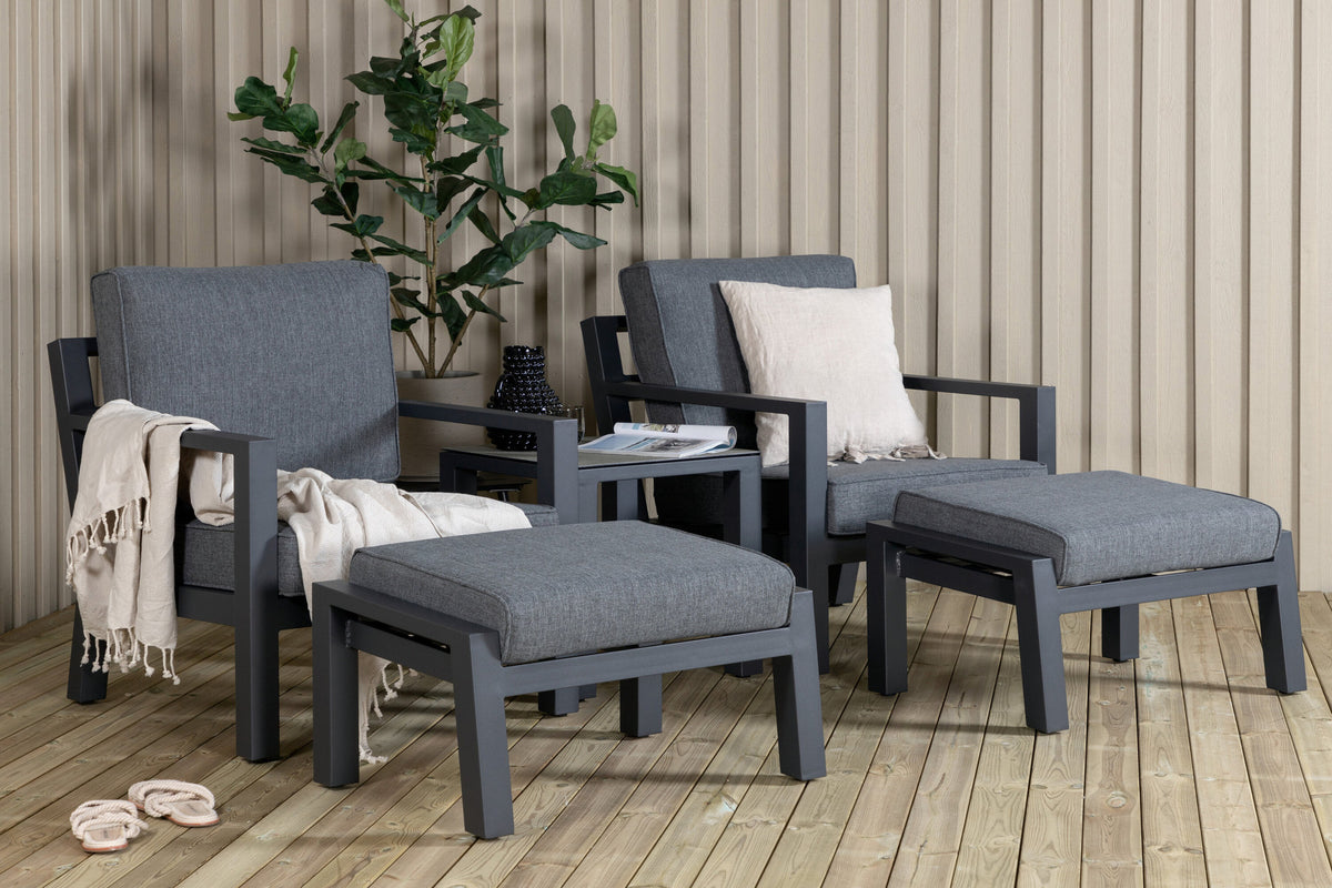 Barcelona Lounge Outdoorset 50cm in Schwarz präsentiert im Onlineshop von KAQTU Design AG. Loungeset ist von Venture Home