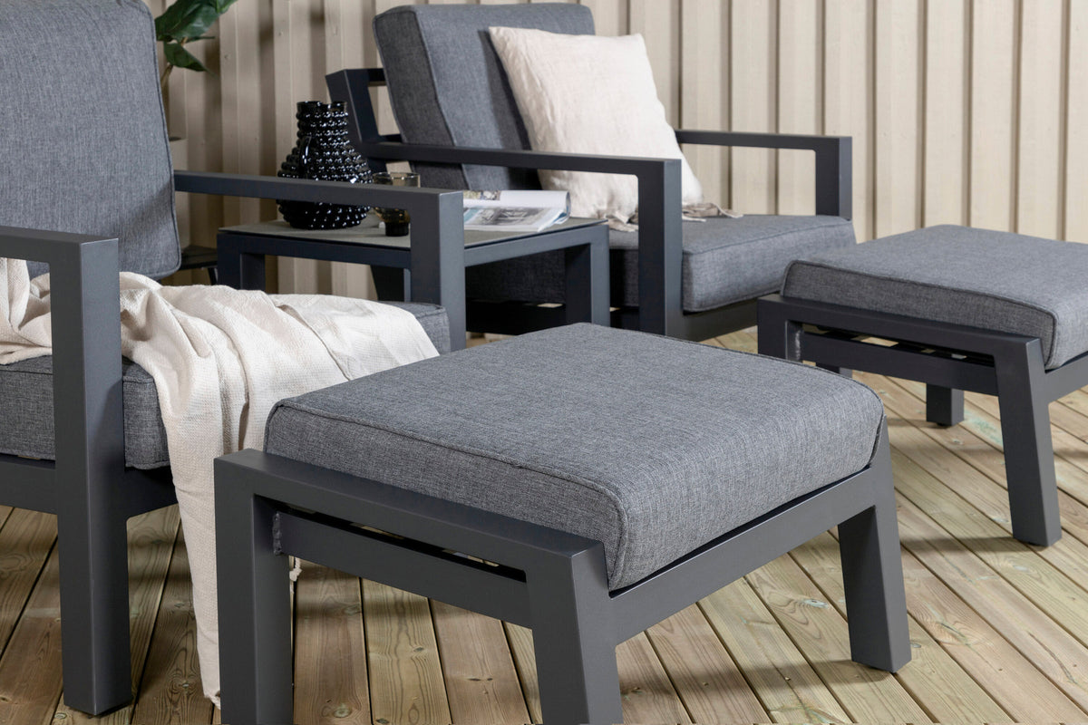 Barcelona Lounge Outdoorset 50cm in Schwarz präsentiert im Onlineshop von KAQTU Design AG. Loungeset ist von Venture Home