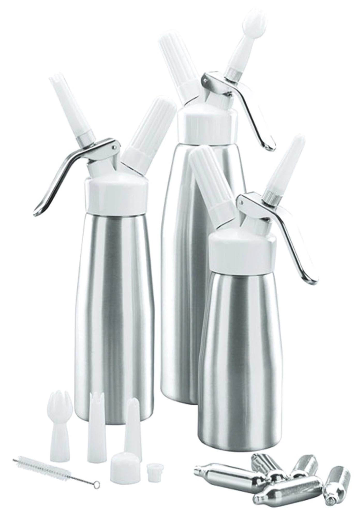 Entdecken Sie den Lacor Rahmbläser 0.5lt – ideal zum Aufschlagen von Sahne und Desserts. Hochwertiger Edelstahl, hygienisch, leicht zu reinigen und perfekt für kleine Portionen!