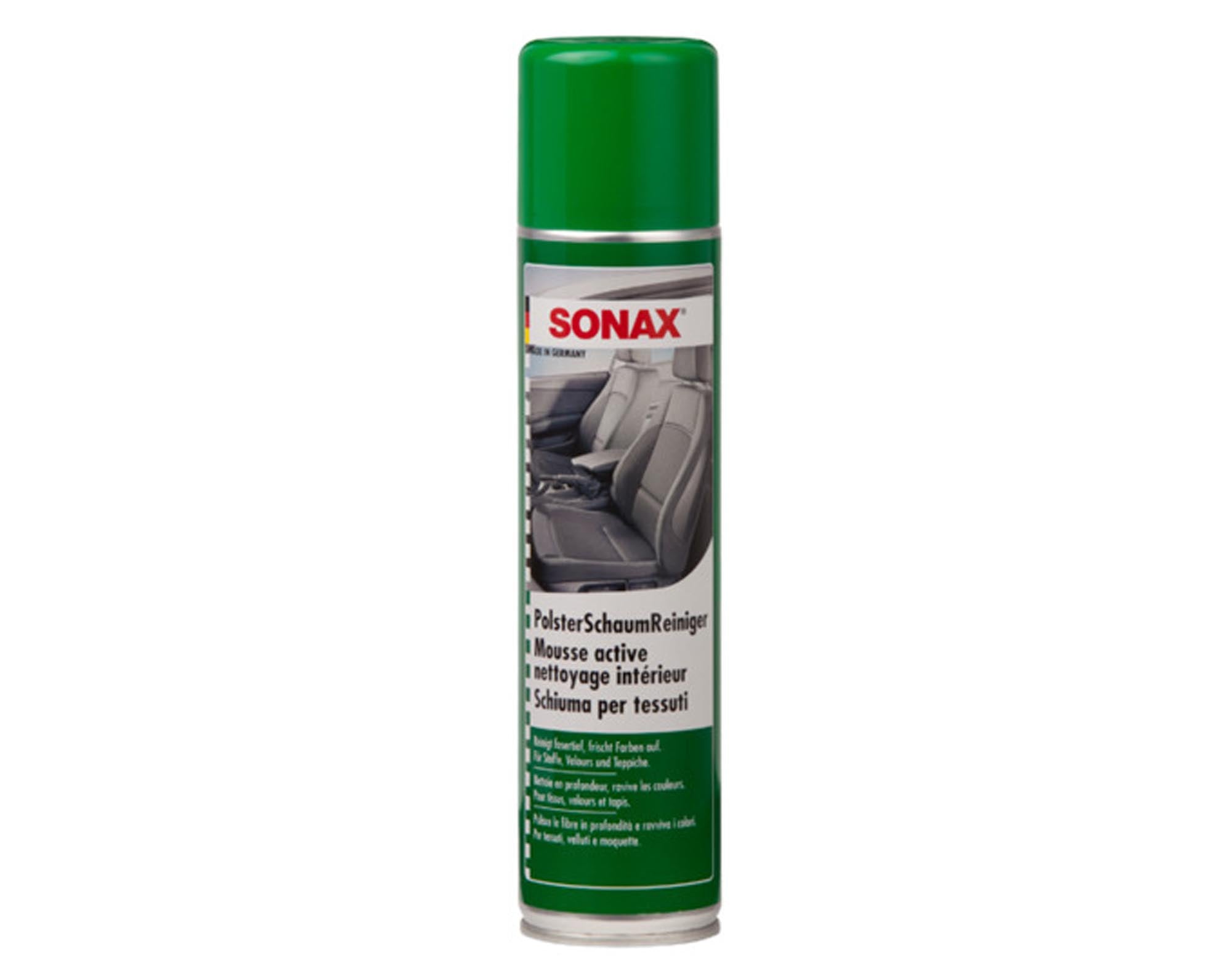 SONAX Polster Schaumreiniger 400 ml: Effektive Reinigung für Polster, Velours und Teppiche. Frischt Farben auf und entfernt hartnäckige Flecken.