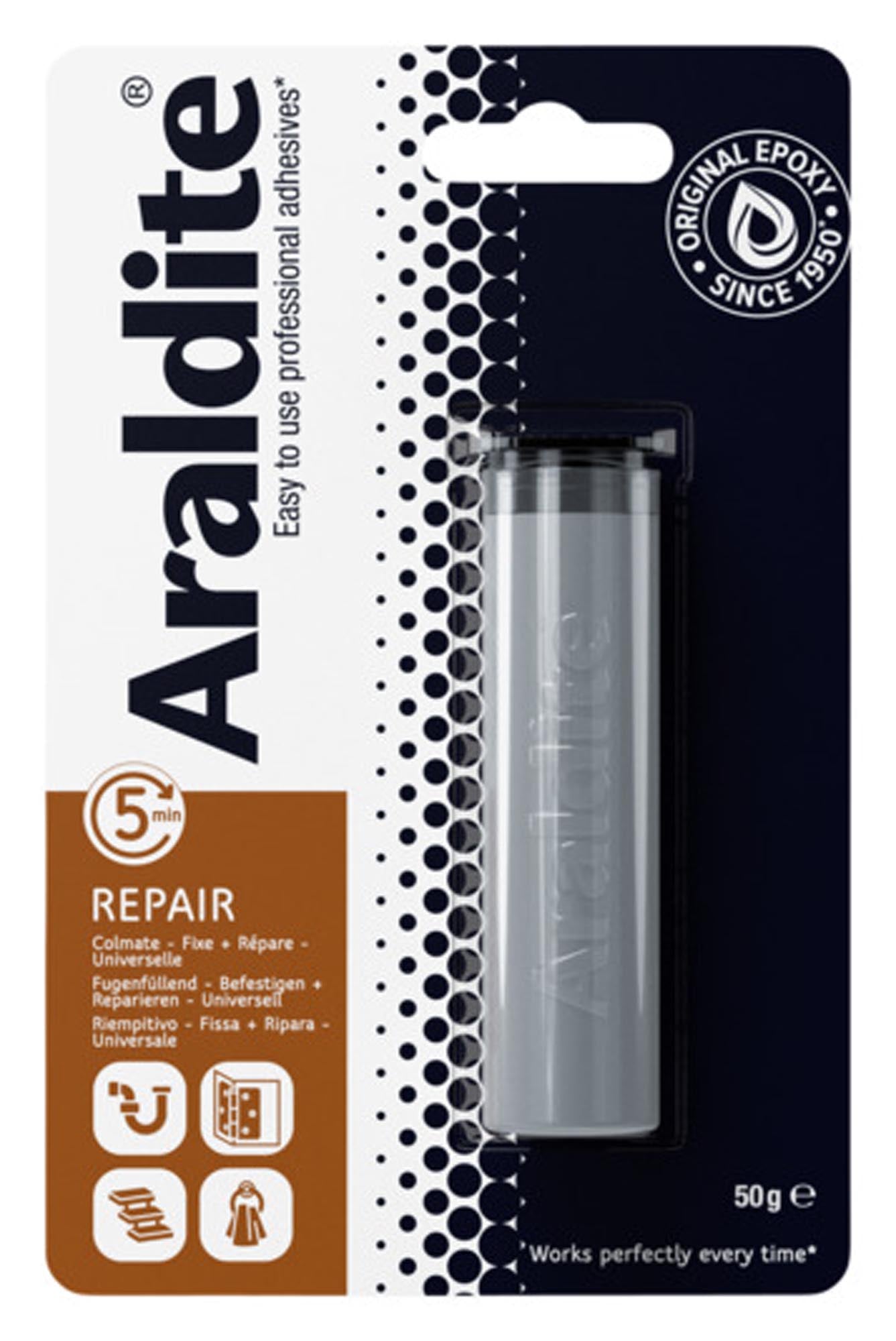 ARALDITE Knetmasse Repair 50 g: Ideal für schnelle Reparaturen an Metall, Holz, Keramik und mehr. Einfach anzuwenden, dauerhaft und vielseitig einsetzbar.