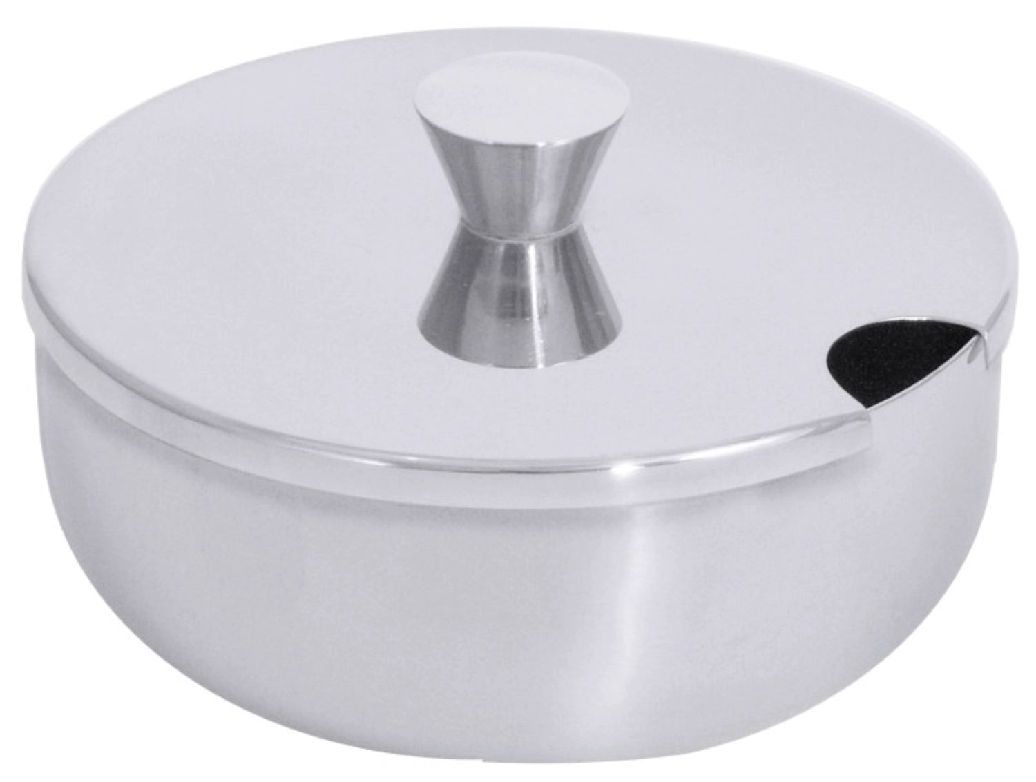 Elegante Zuckerdose 18/10 mit Löffelausschnitt von Contacto. Hochglänzend, robust und ideal für Gastronomie und Zuhause. 0,25l, 10x4,5cm.