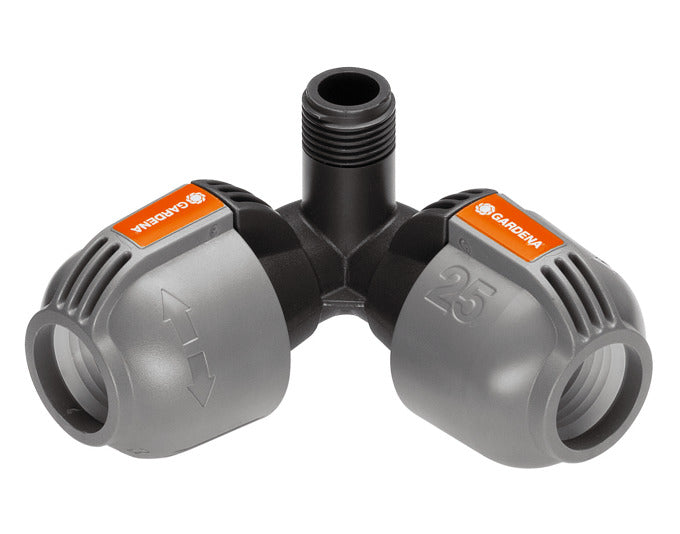 GARDENA Winkelhahnstück 25 mm AG 1/2" in präsentiert im Onlineshop von KAQTU Design AG. Bewässerung ist von GARDENA