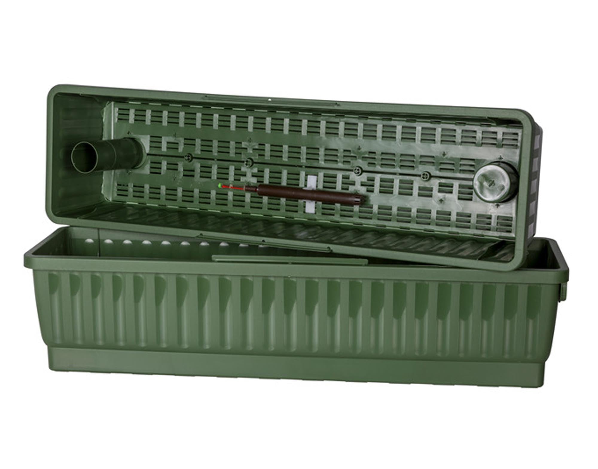 Balkonkasten Venezia 80 cm in grün von TECHNOPLANT: frostsicher, langlebig, mit integriertem Wasserspeicher und 20 Litern Erdvolumen für optimale Pflanzenpflege.