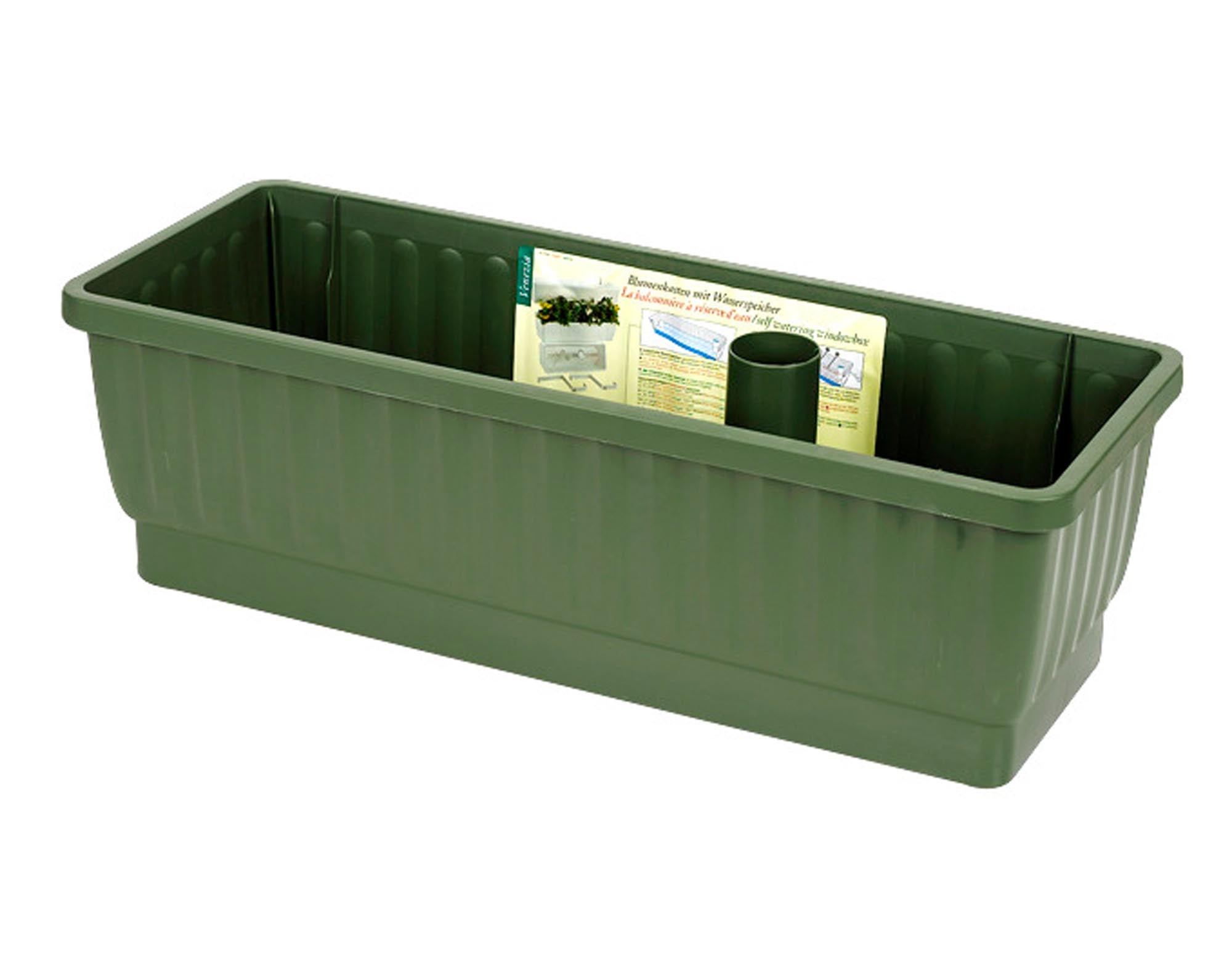 Balkonkasten Venezia 80 cm anthrazit von TECHNOPLANT: frostsicher, langlebig, mit integriertem Wasserspeicher und 20 Litern Erdvolumen für optimale Pflanzenpflege.