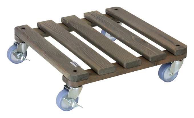 WAGNER SYSTEM Pflanzenroller Kiefer lasiert 40x40 cm anthrazit in präsentiert im Onlineshop von KAQTU Design AG. Pflanzentopfzubehör ist von WAGNER