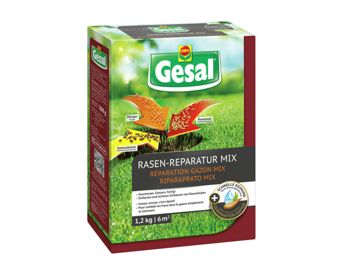 GESAL Rasen-Reparatur Mix 1.2 kg in präsentiert im Onlineshop von KAQTU Design AG. Gartenpflege ist von GESAL
