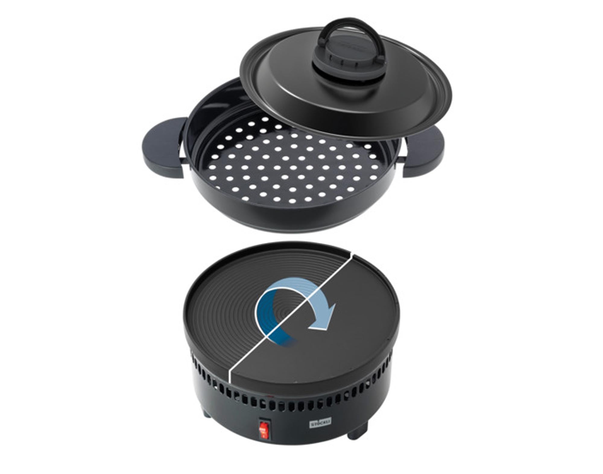 Entdecken Sie den STÖCKLI Marroniofen mit Grill-Crêpeplatte: perfekt für Marroni, Grillgut und Crêpes. Ideal für gesellige Abende!