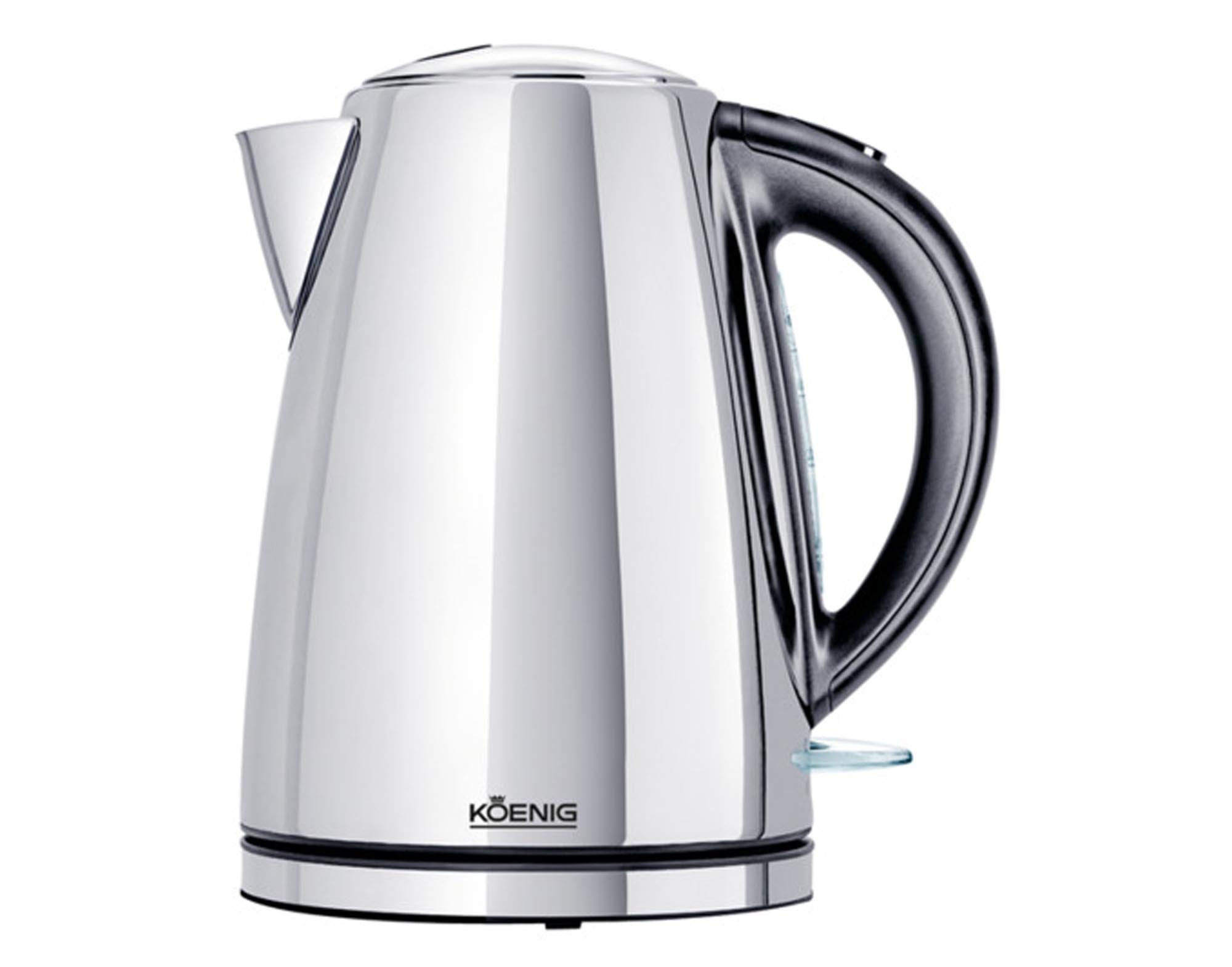 Entdecken Sie den eleganten KOENIG Wasserkocher Chrome Line 1.7 l – stilvolles Design, hochwertige Materialien, schnelle Heiztechnologie und praktische Features.