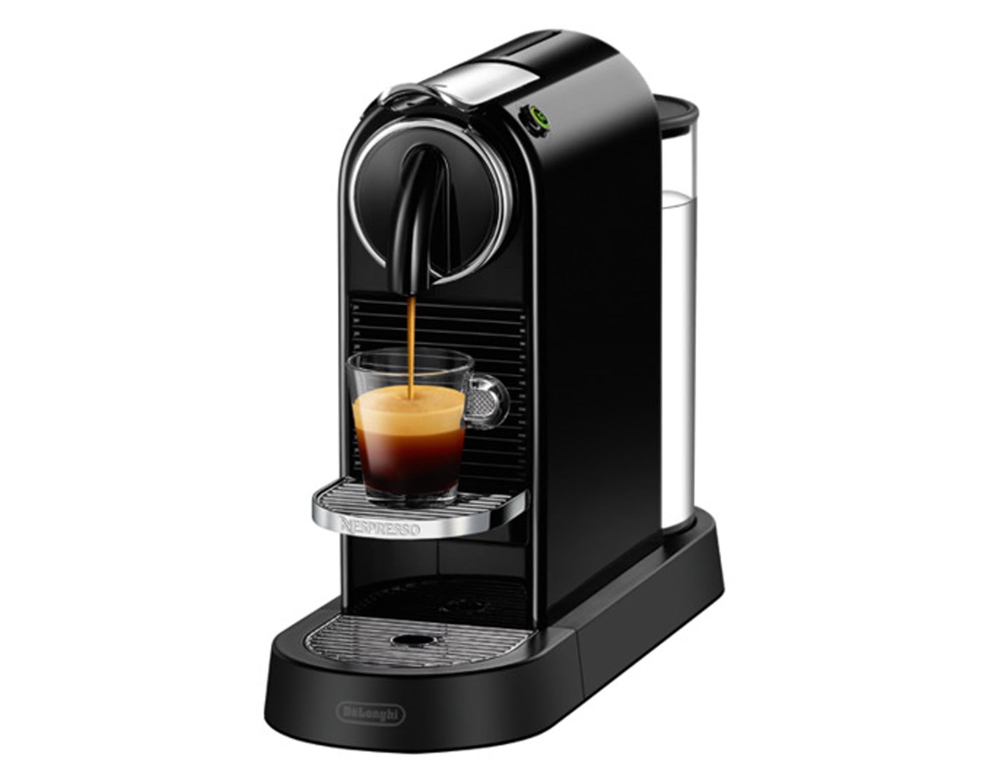 Entdecken Sie die DELONGHI Nespresso Kaffeemaschine Citiz in elegantem Schwarz. Ideal für Kaffeeliebhaber, bietet sie 19 bar Druck, benutzerfreundliche Bedienung und einen abnehmbaren Wassertank.