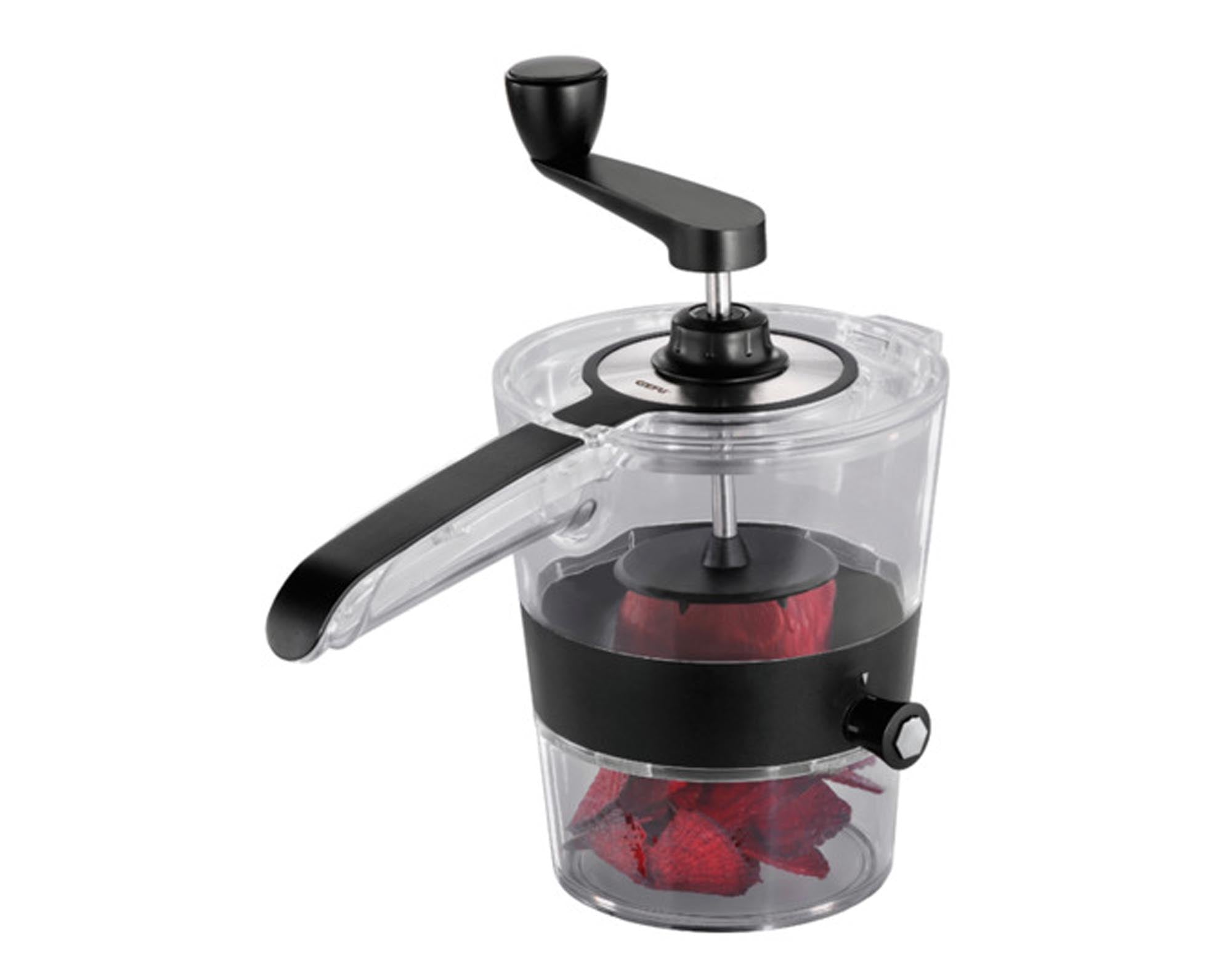 Entdecken Sie den GEFU Gemüseschneider Spiralfix: kreative Spiralen aus frischem Gemüse, vielseitige Schneideinsätze, hochwertige Materialien und einfache Reinigung.