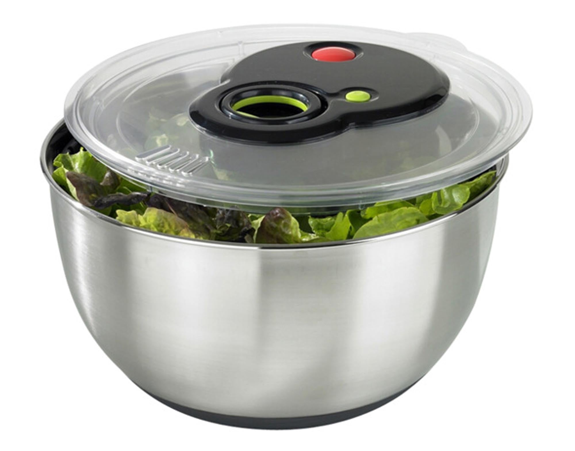 Entdecken Sie die EMSA Salatschleuder Turboline Inox: elegantes Edelstahl-Design, schnelles Trocknen, robust und spülmaschinenfest. Perfekt für frische Salate!