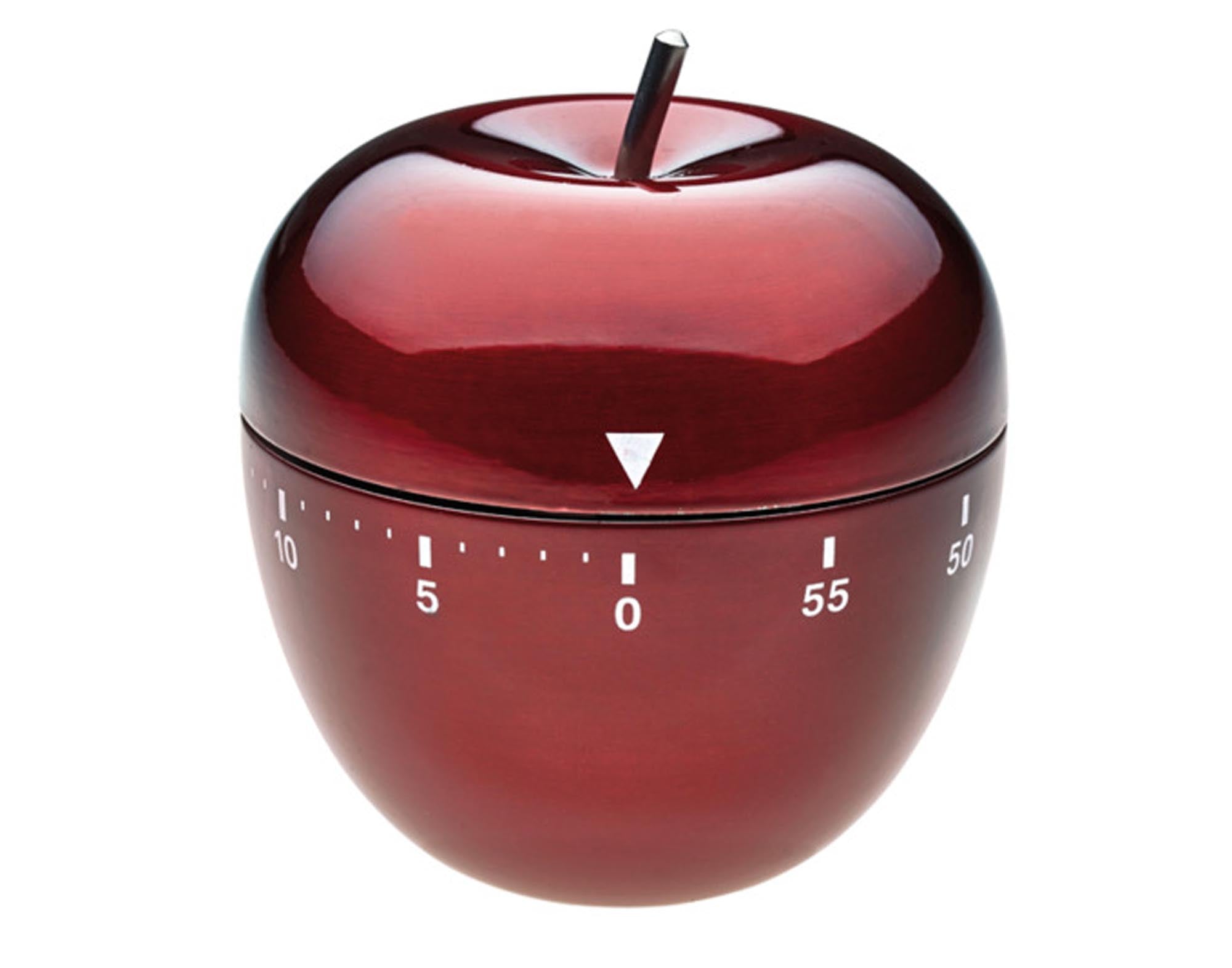Entdecken Sie den TFA Timer Apfel Inox in Rot – ein eleganter Edelstahl-Küchen-Timer mit präziser Zeiteinstellung bis 60 Minuten. Ideal für Hobbyköche!