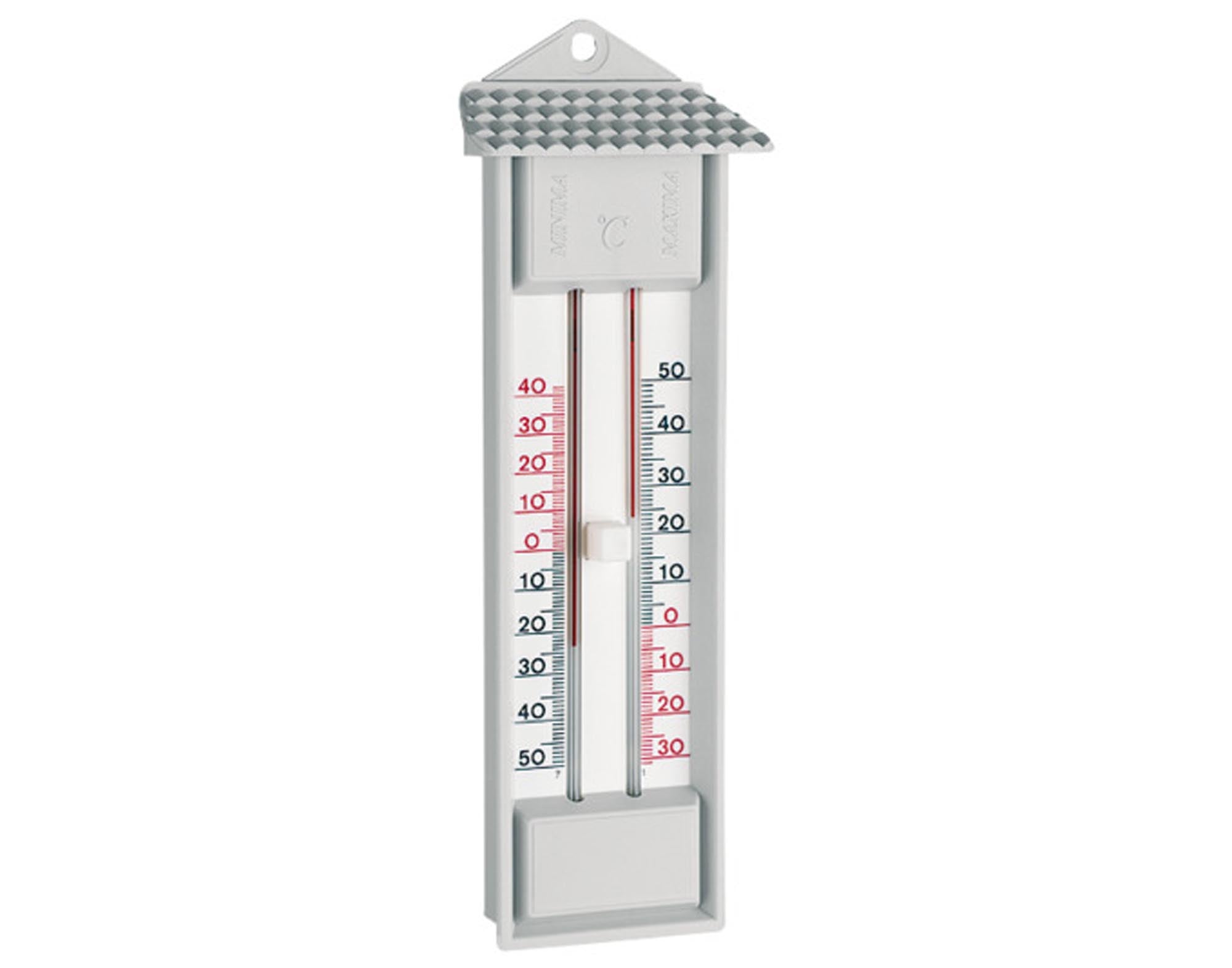 Entdecken Sie das TFA Thermometer Maxima Minima in grau (23,2 cm) – präzise Temperaturmessung, robust, wetterfest und einfach zu montieren.