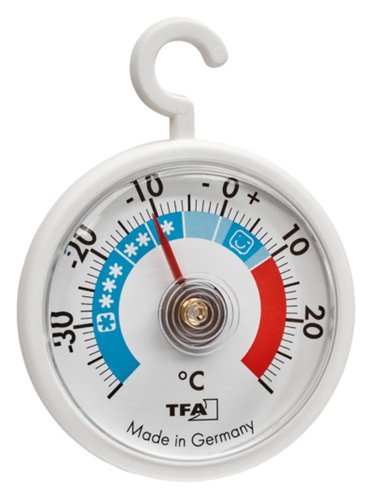 Präzises TFA Kühlthermometer (ø 5.2 cm) für optimale Lebensmittel-Lagerung. Zuverlässige Temperaturüberwachung für Kühlschrank und Gefrierschrank.