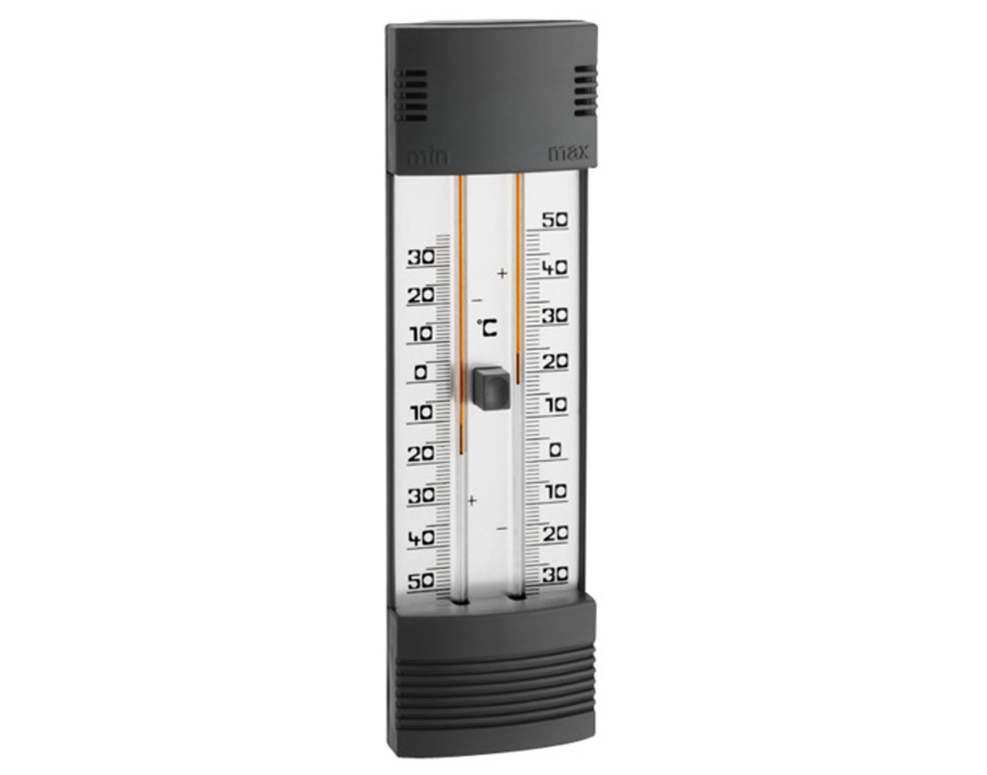 Entdecken Sie das TFA Thermometer Maxima Minima 20 cm: präzise Temperaturmessung, elegantes Design, wetterfest und ideal für Innen- und Außenbereiche.